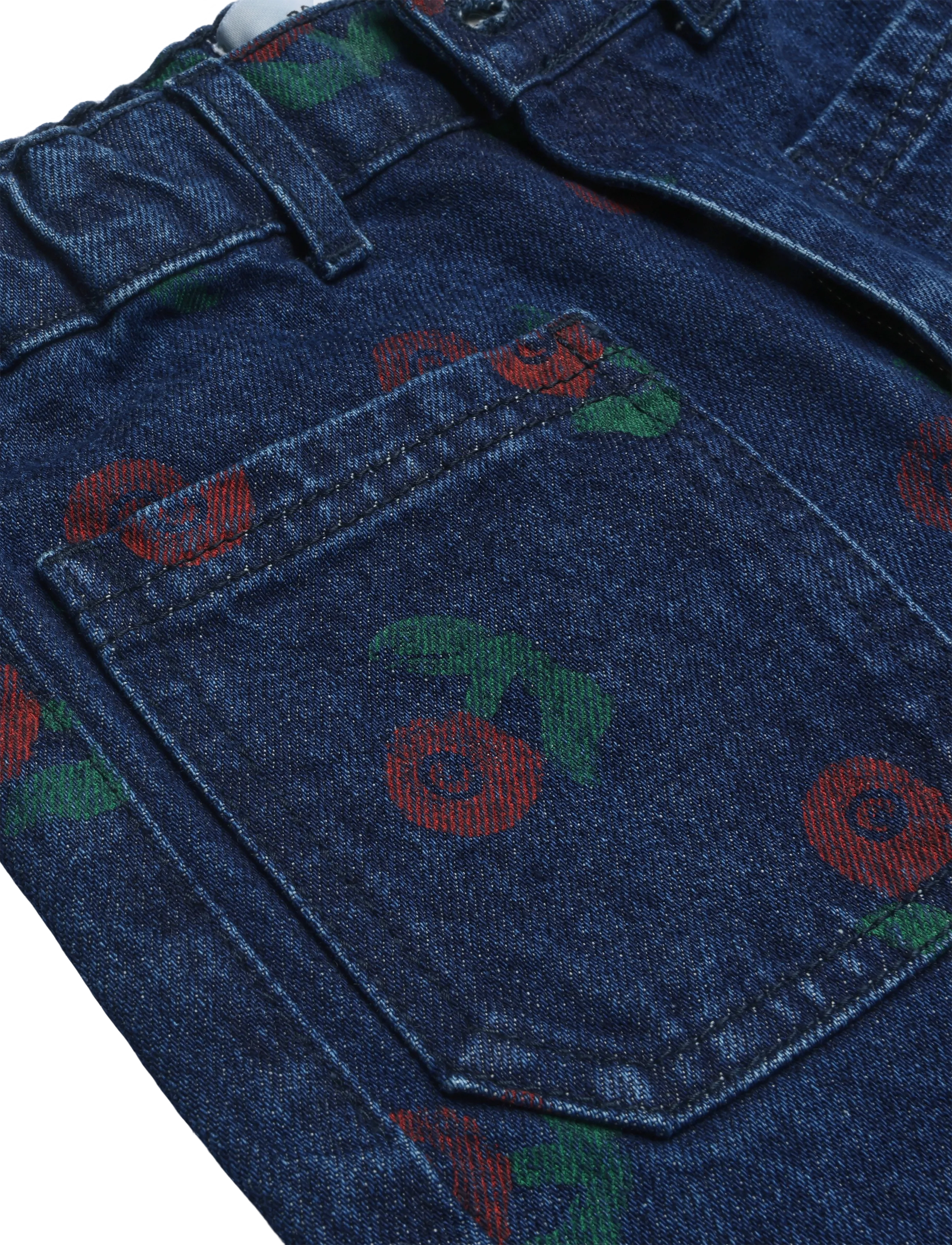 Bobo Choses - Stamp Bloom all over denim pants - loose jeans - navy - 4