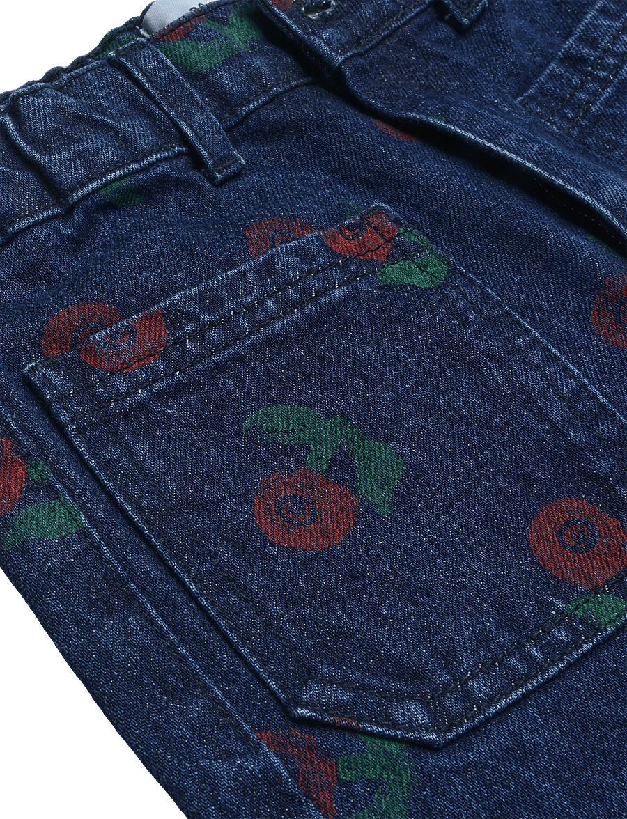 Bobo Choses - Stamp Bloom all over denim pants - loose jeans - navy - 4