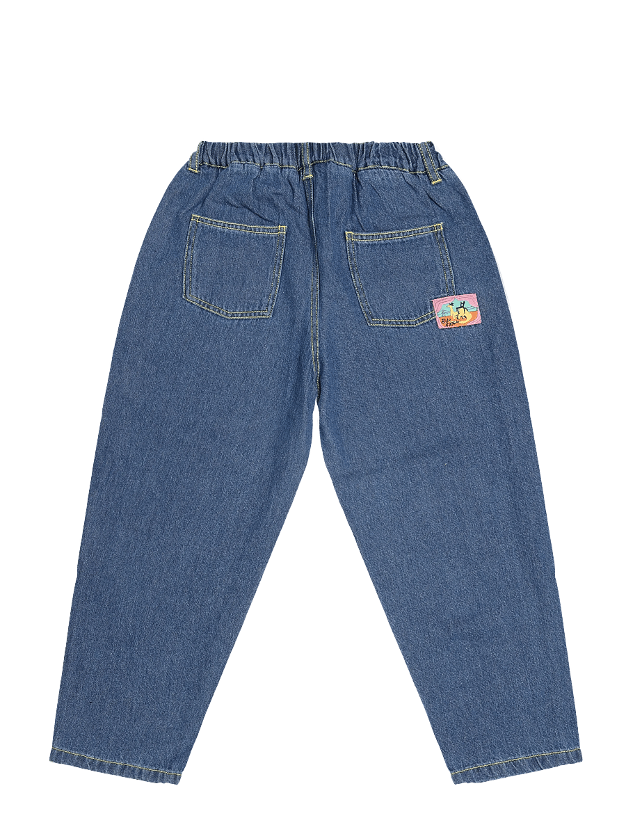 Bobo Choses - Taxi Saurus Tag denim pants - loose jeans - navy - 1