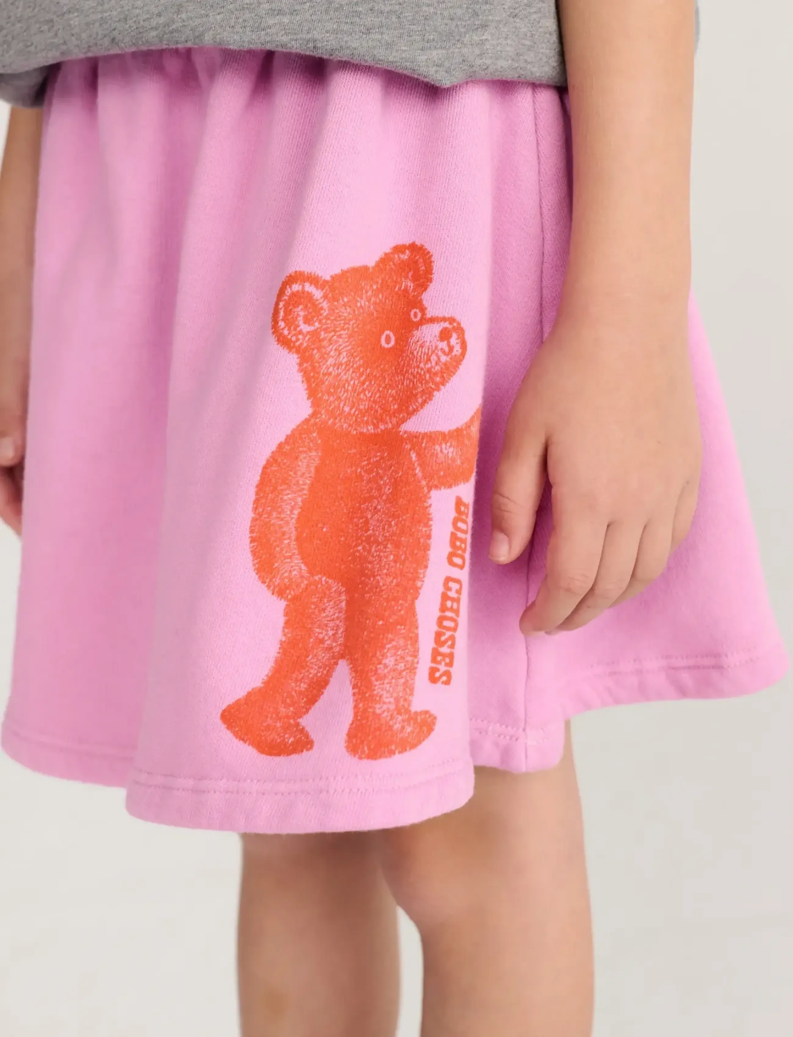 Bobo Choses Softpaw Monster Fleece Skirt, Kinder, Geraffter Fleece Rock, Rosa, Gr.110