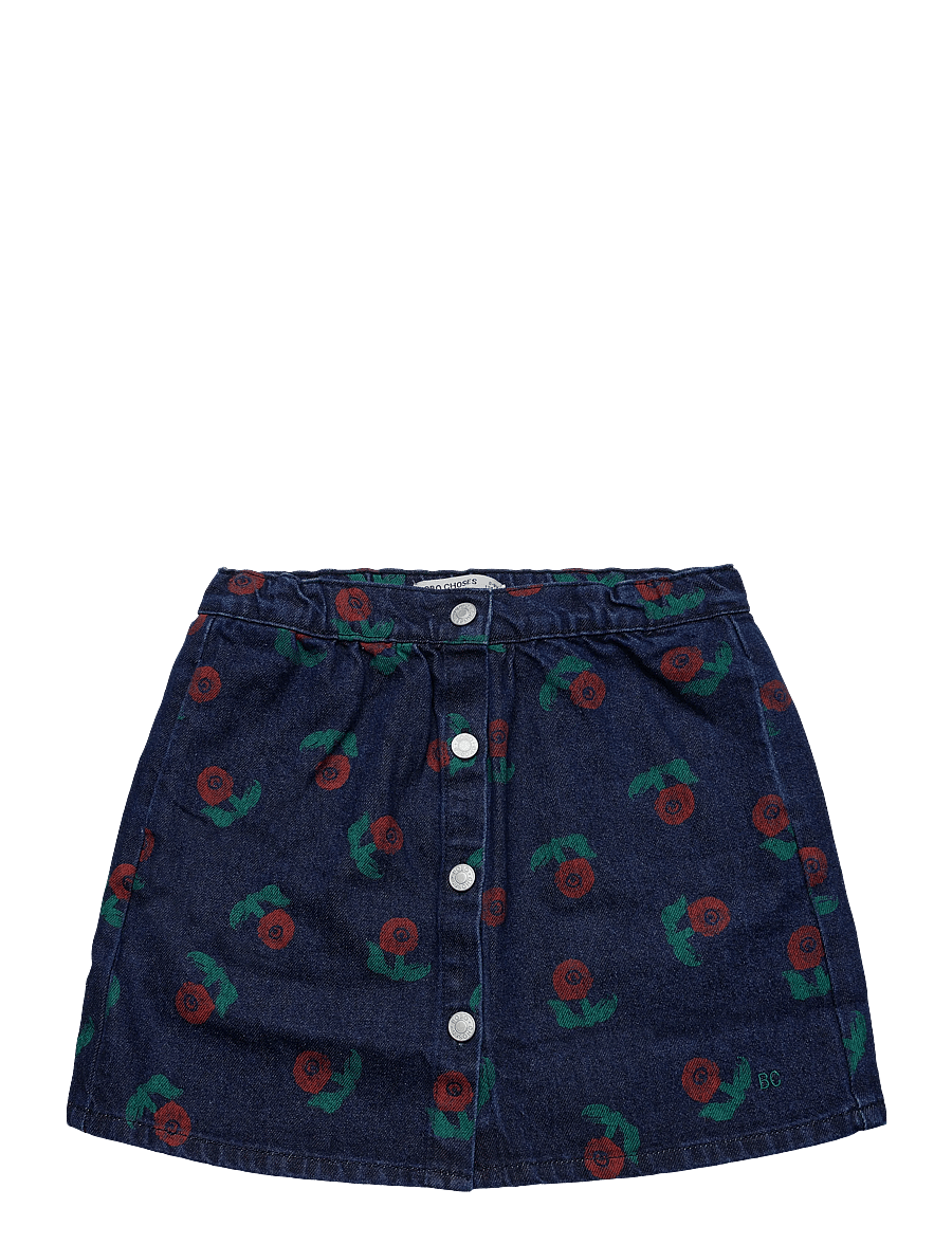 Bobo Choses - Stamp Bloom all over denim skirt - jeansröcke - navy - 0
