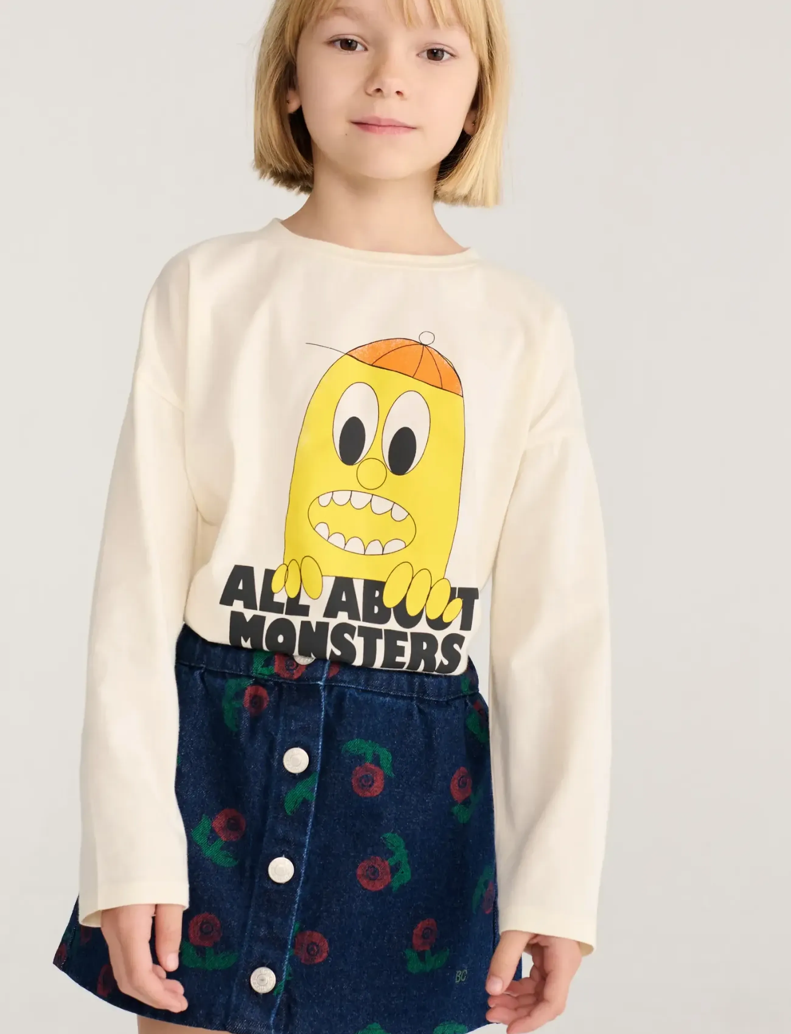 Bobo Choses - Stamp Bloom all over denim skirt - teksaseelikud - navy - 3
