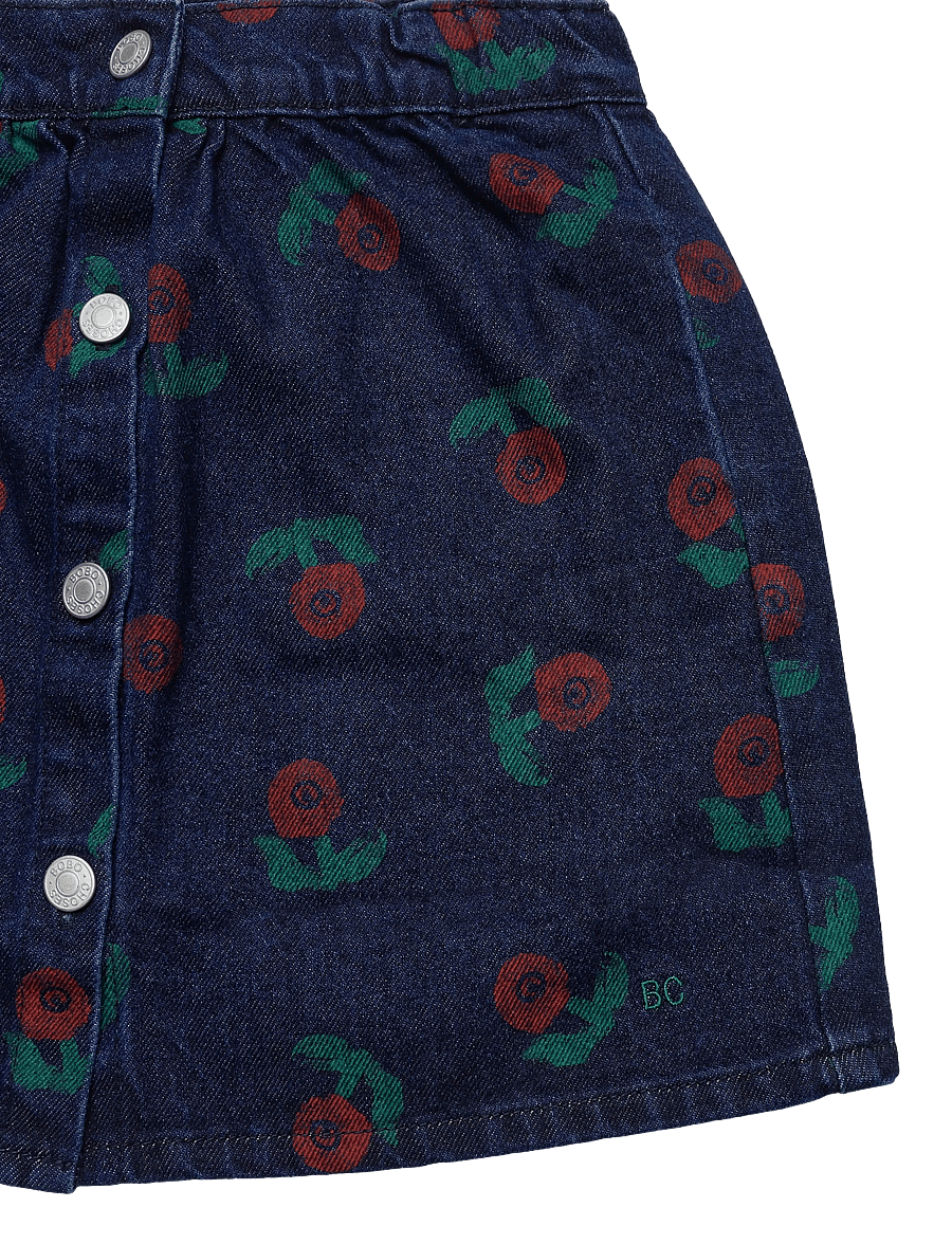 Bobo Choses - Stamp Bloom all over denim skirt - jeansröcke - navy - 2