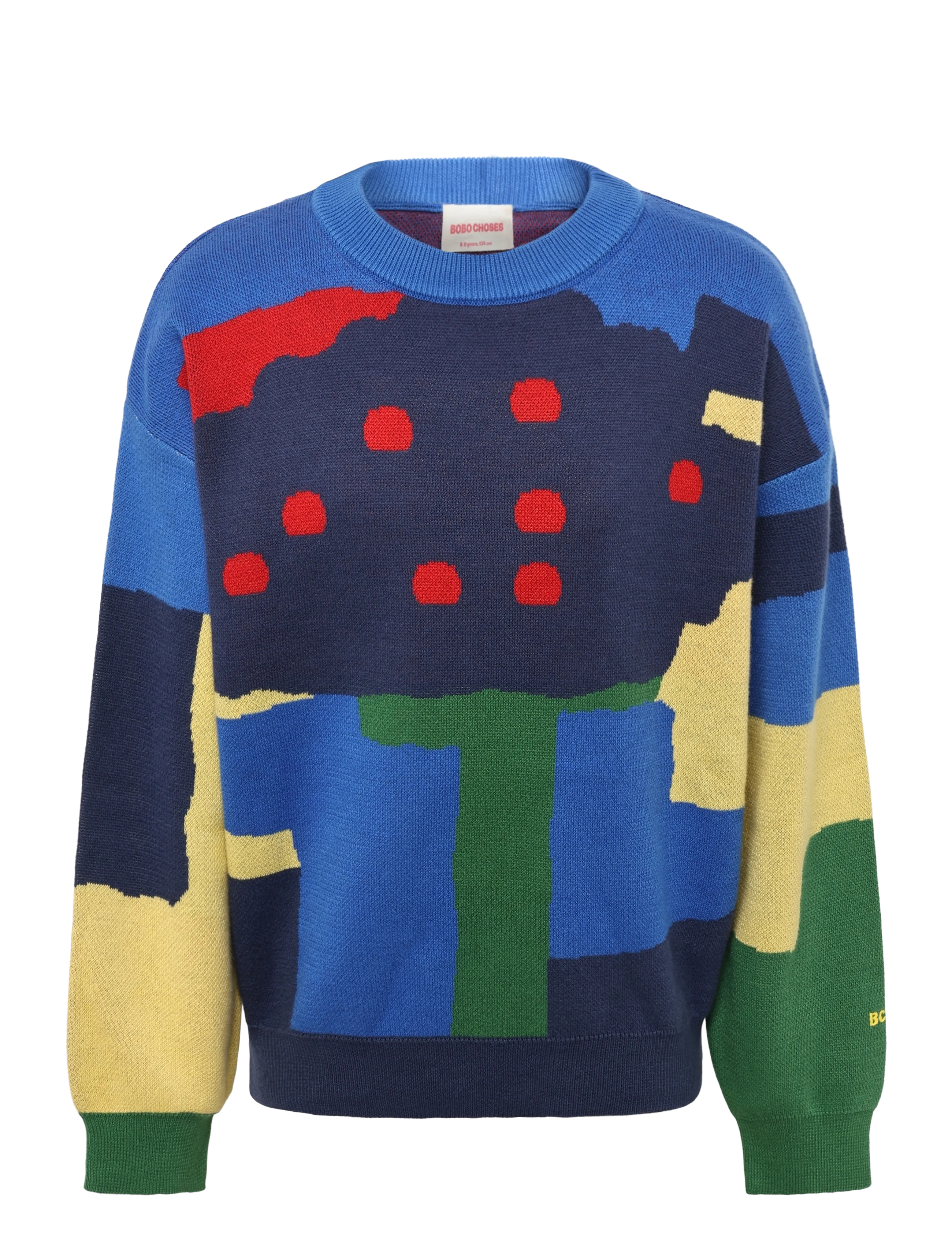 Bobo Choses Paint Forest All Over Jacquard Jumper, 122, Knitwear, Mehrfarbig/gemustert - Pullovers, Kinder