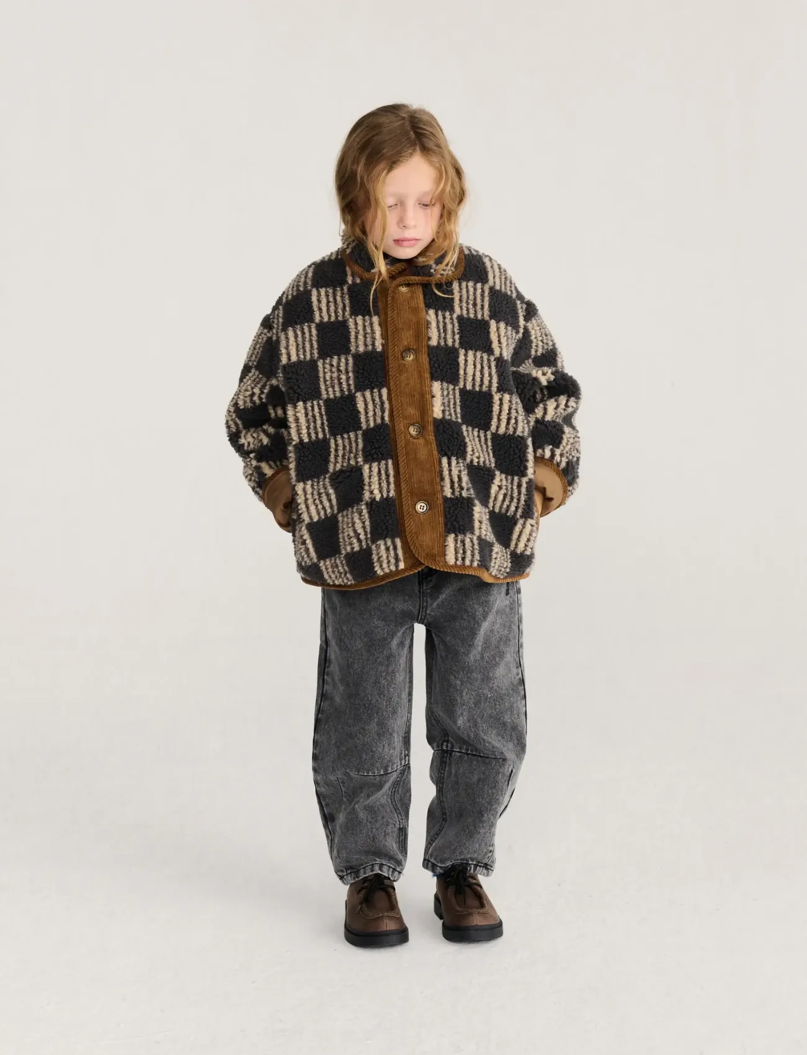 Bobo Choses Almost Moiré all over sheepskin jacket - Bobo Choses - GREY / grey