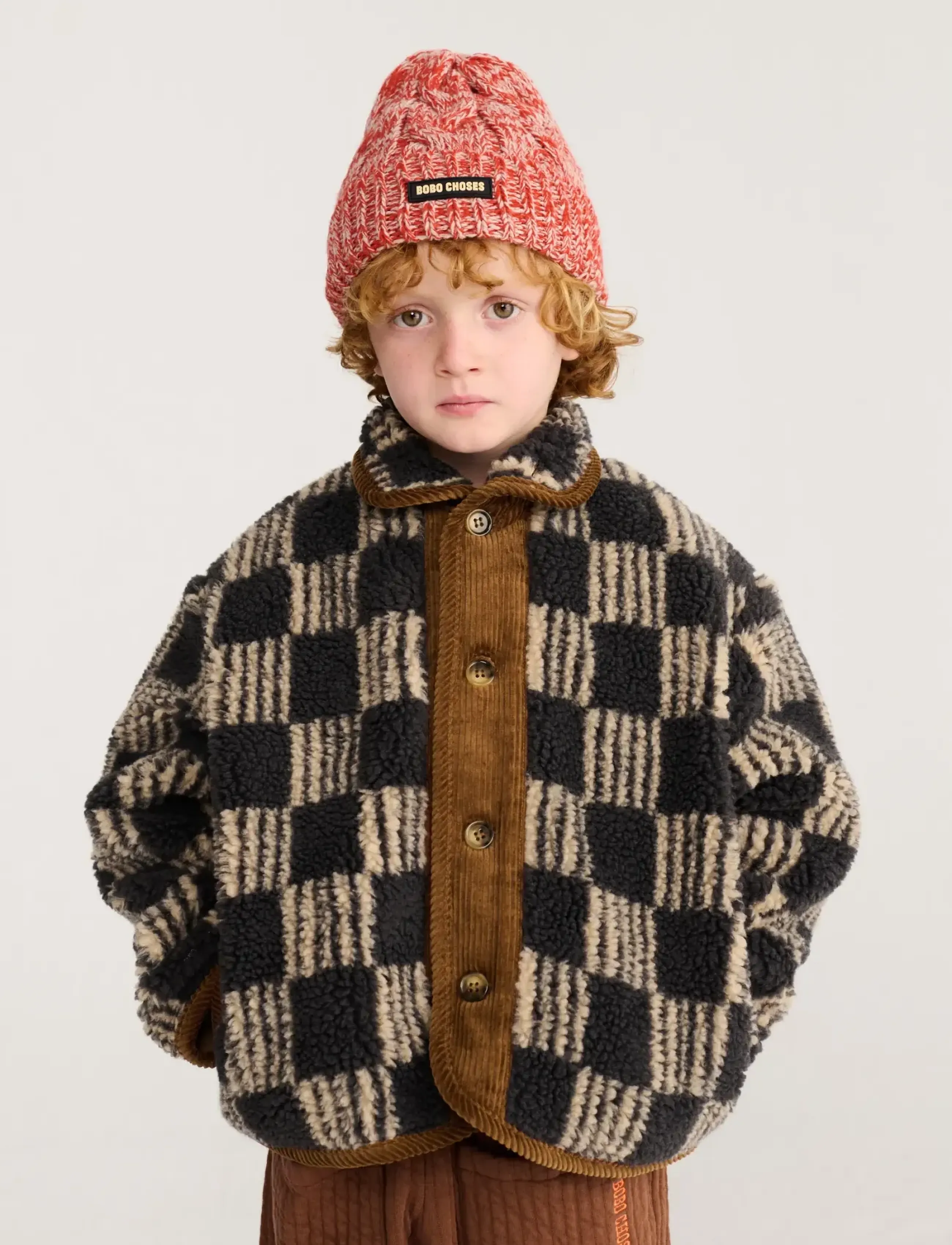 Bobo Choses - Almost Moiré all over sheepskin jacket - veste polaire - grey - 3