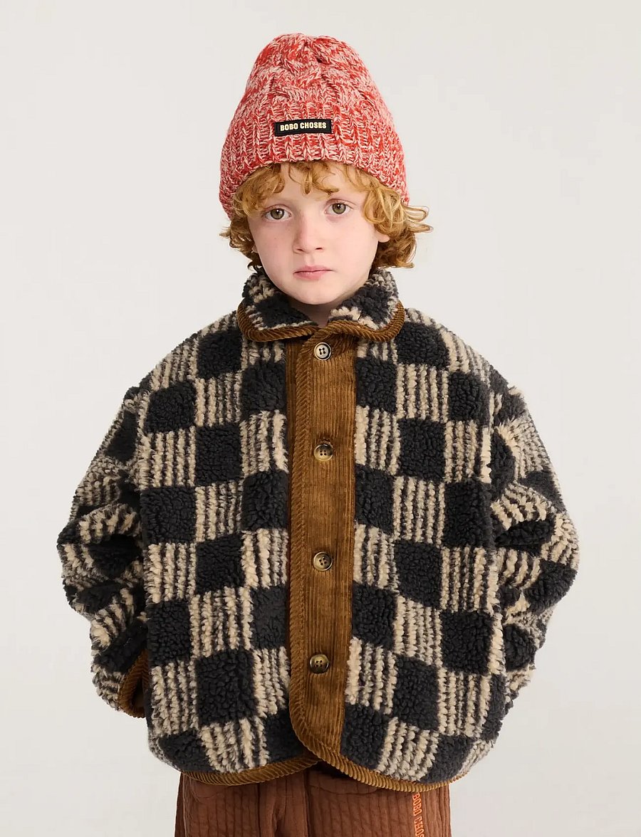 Bobo Choses - Almost Moiré all over sheepskin jacket - veste polaire - grey - 3
