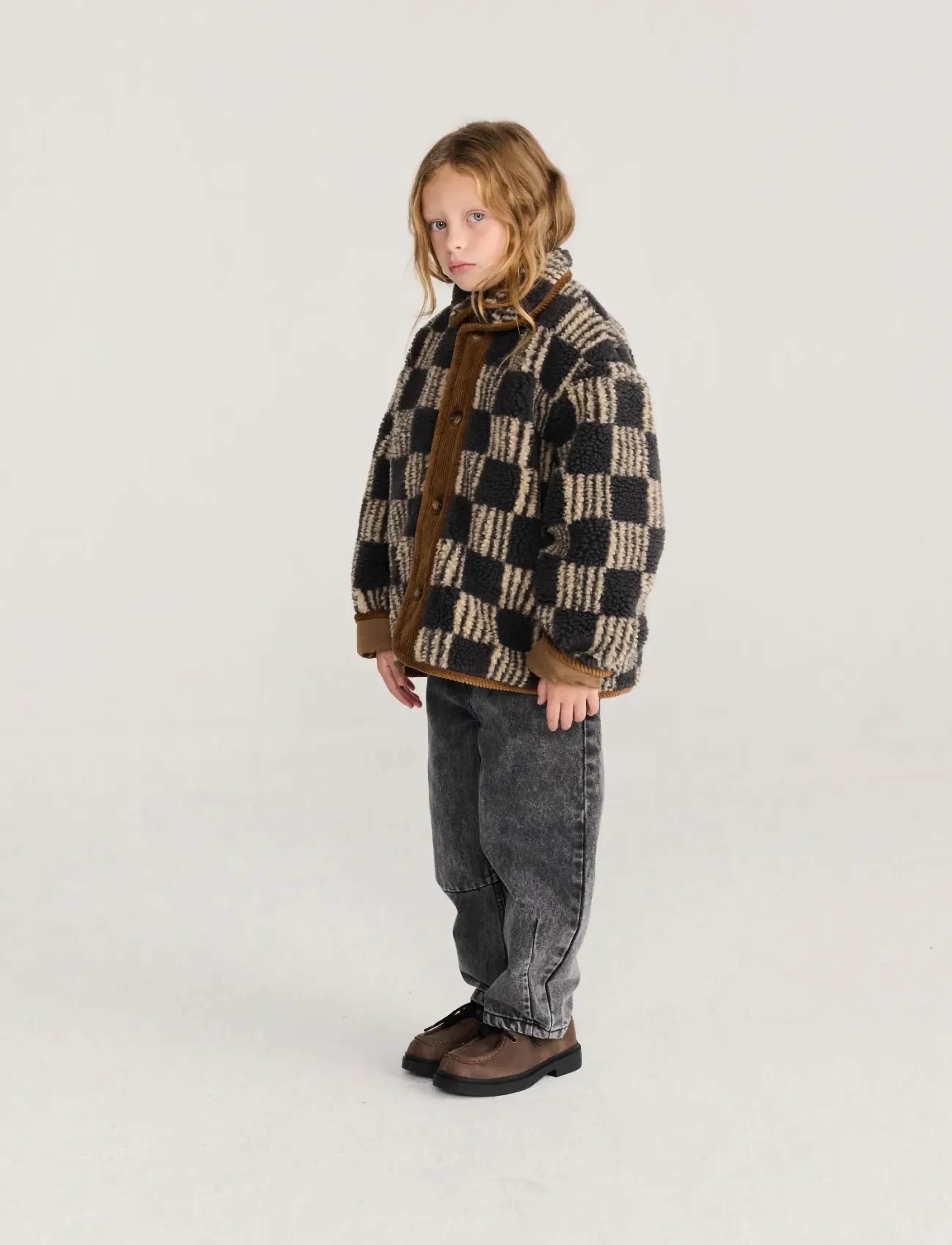 Bobo Choses - Almost Moiré all over sheepskin jacket - veste polaire - grey - 4