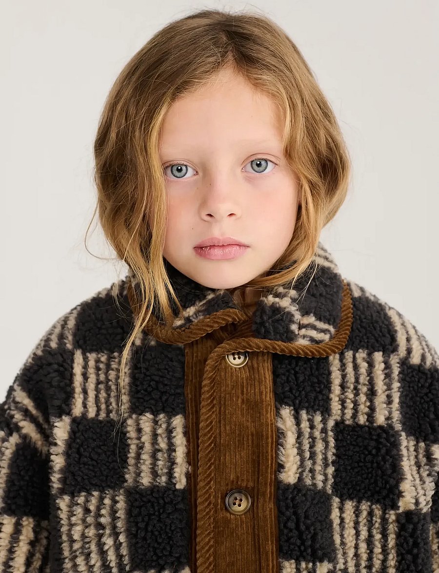 Bobo Choses - Almost Moiré all over sheepskin jacket - veste polaire - grey - 5