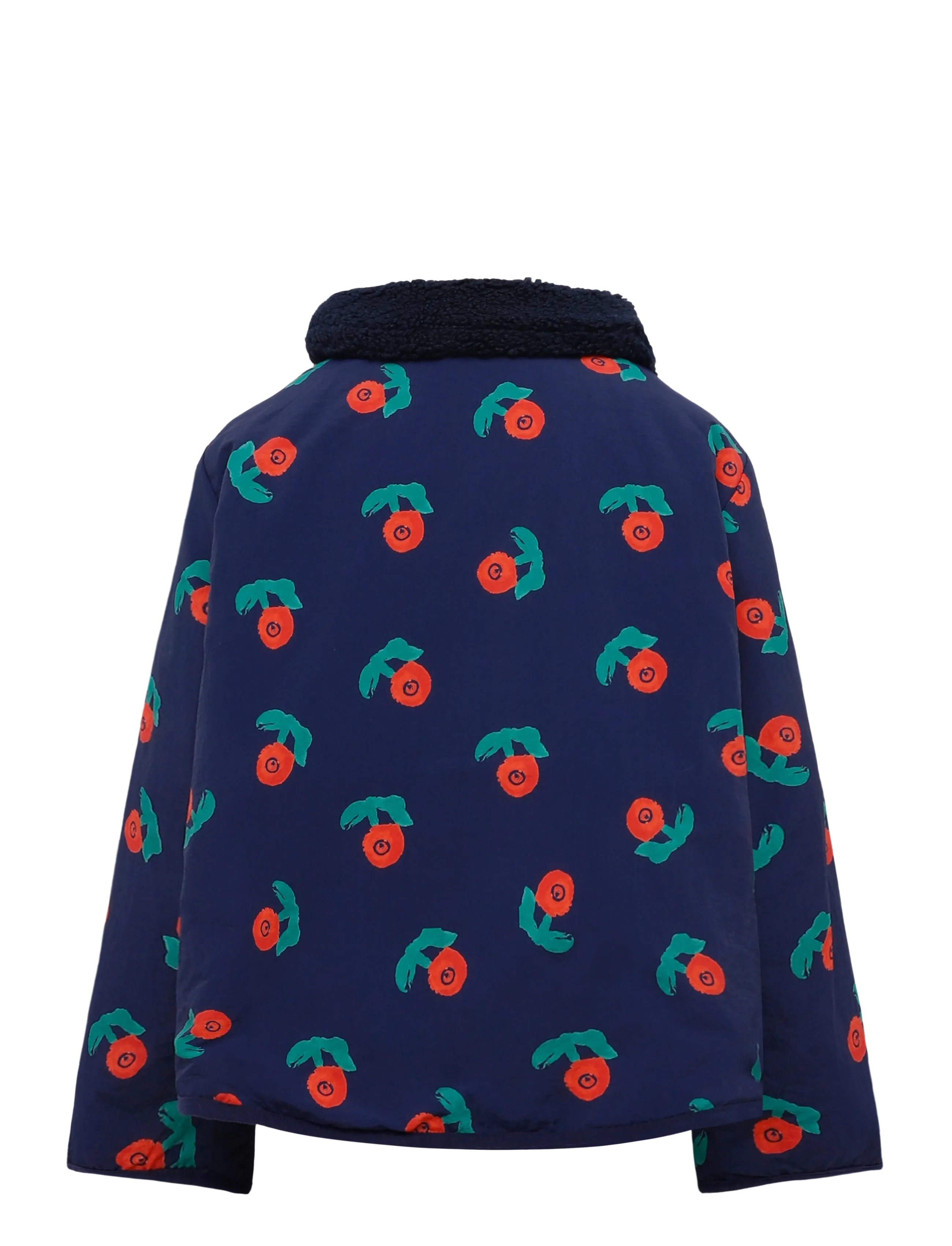 Bobo Choses - Stamp Bloom all over reversible jacket - winter jackets - navy - 1
