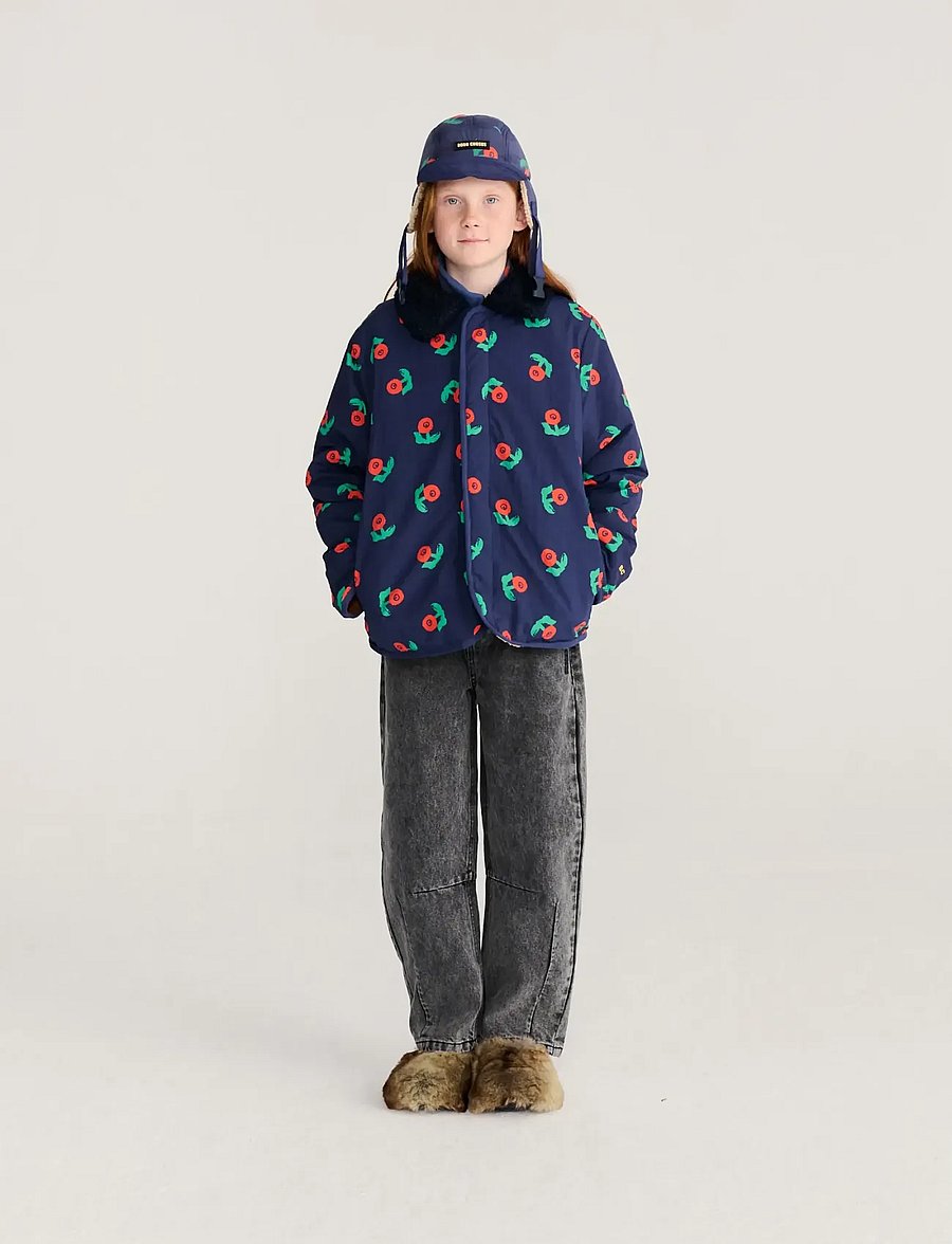 Bobo Choses - Stamp Bloom all over reversible jacket - vinterjackor - navy - 5