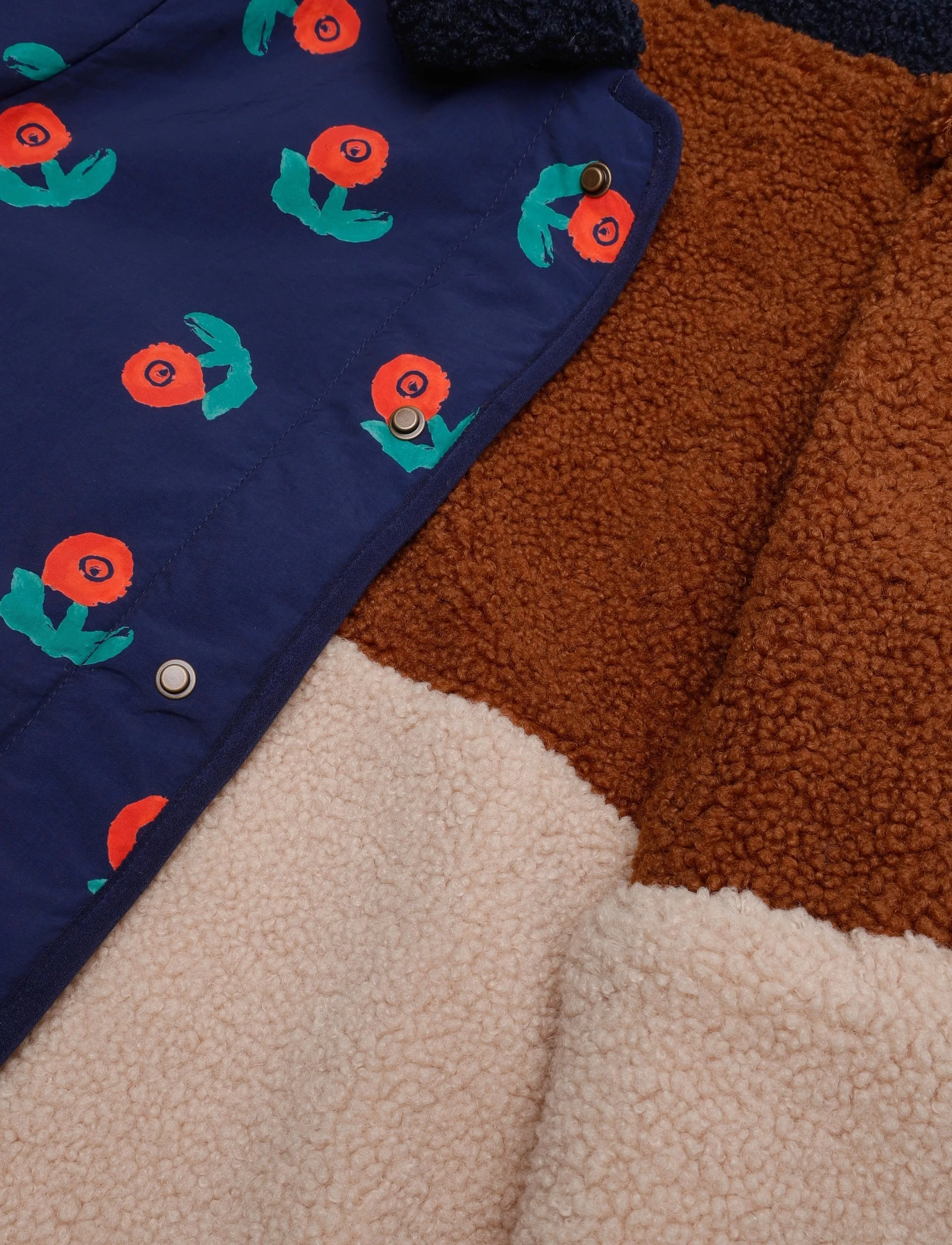 Bobo Choses - Stamp Bloom all over reversible jacket - winter jackets - navy - 4