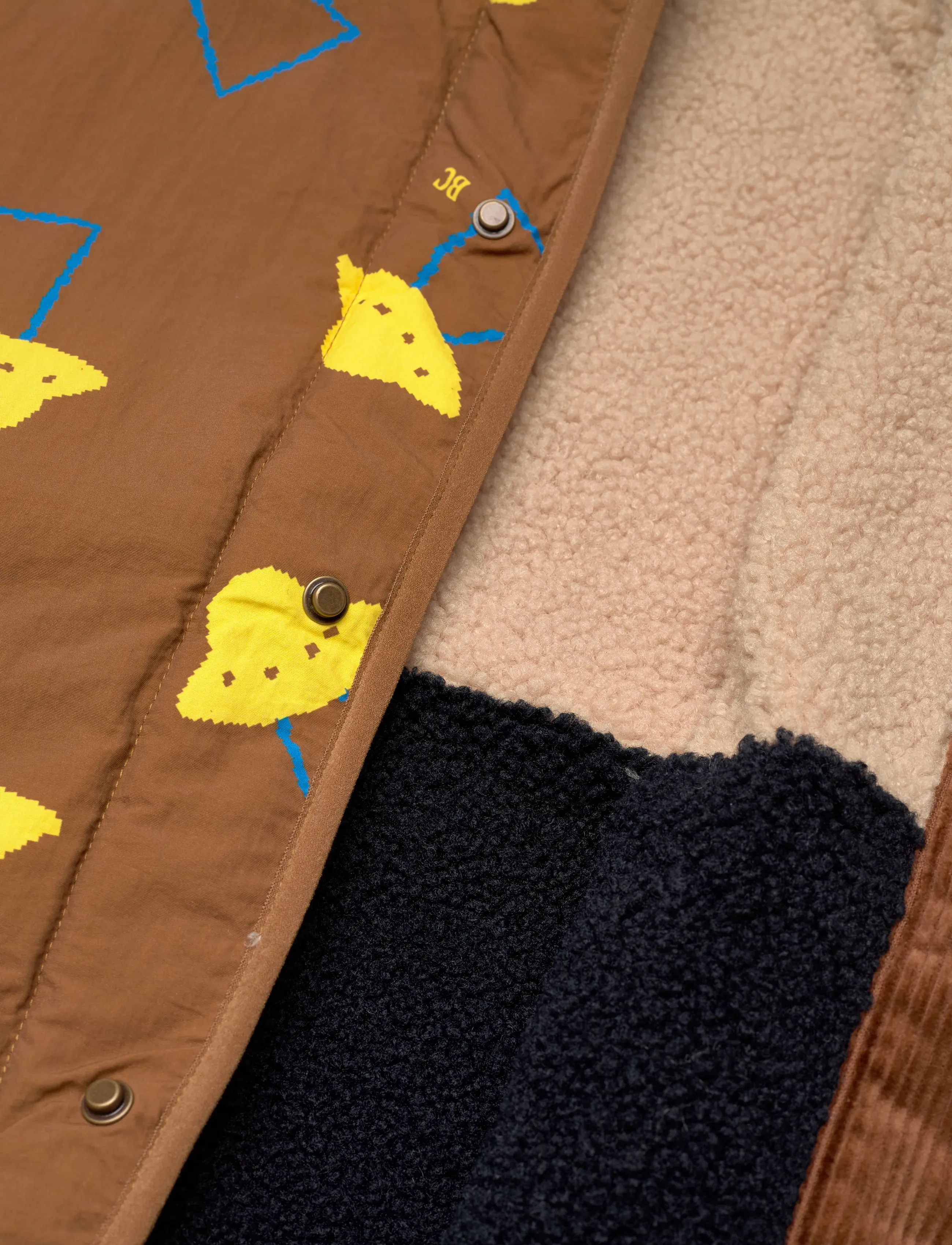 Bobo Choses - Pixel Abduction all over reversible jacket - brown - 4