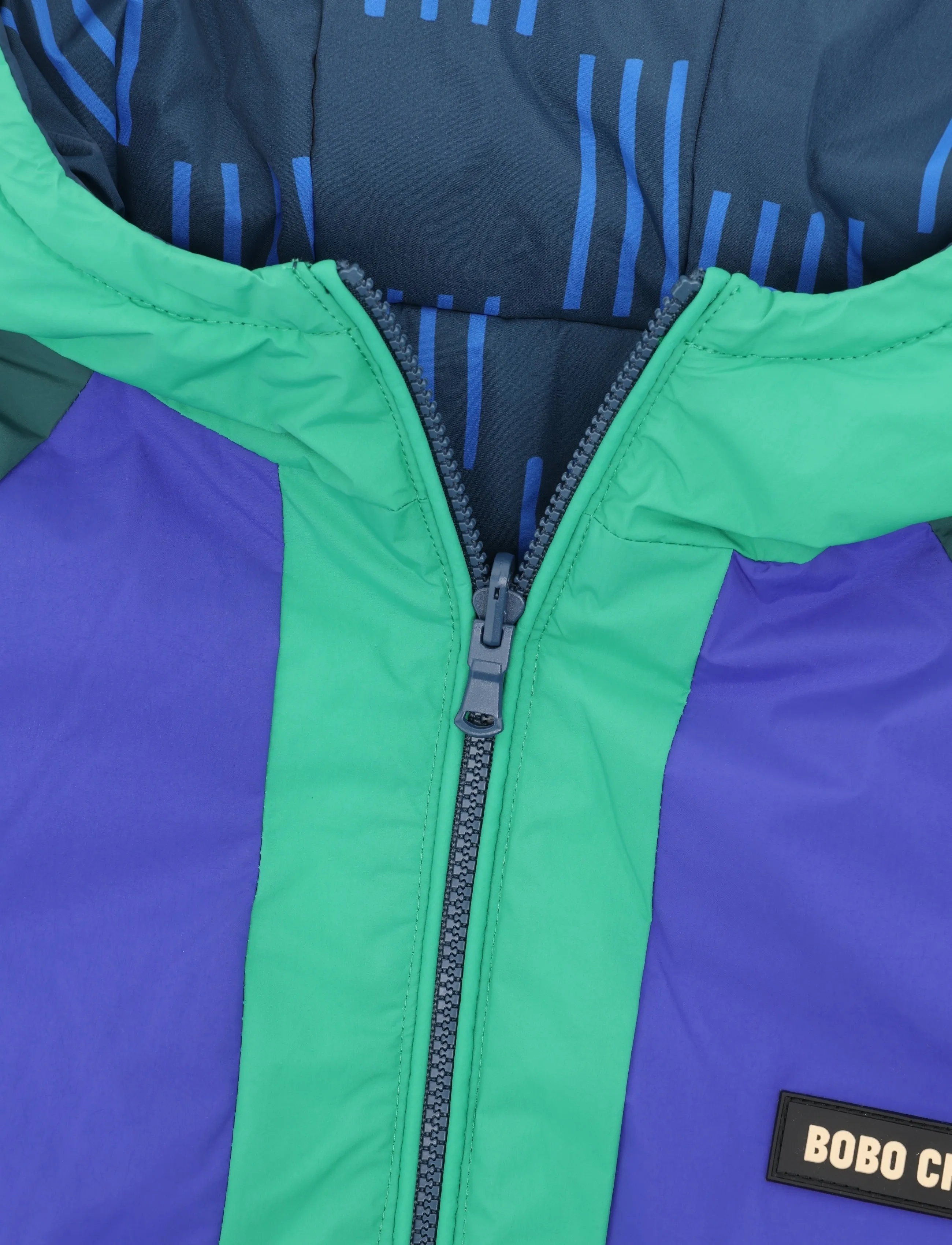 Bobo Choses - Almost Moiré all over reversible anorak - navy - 2