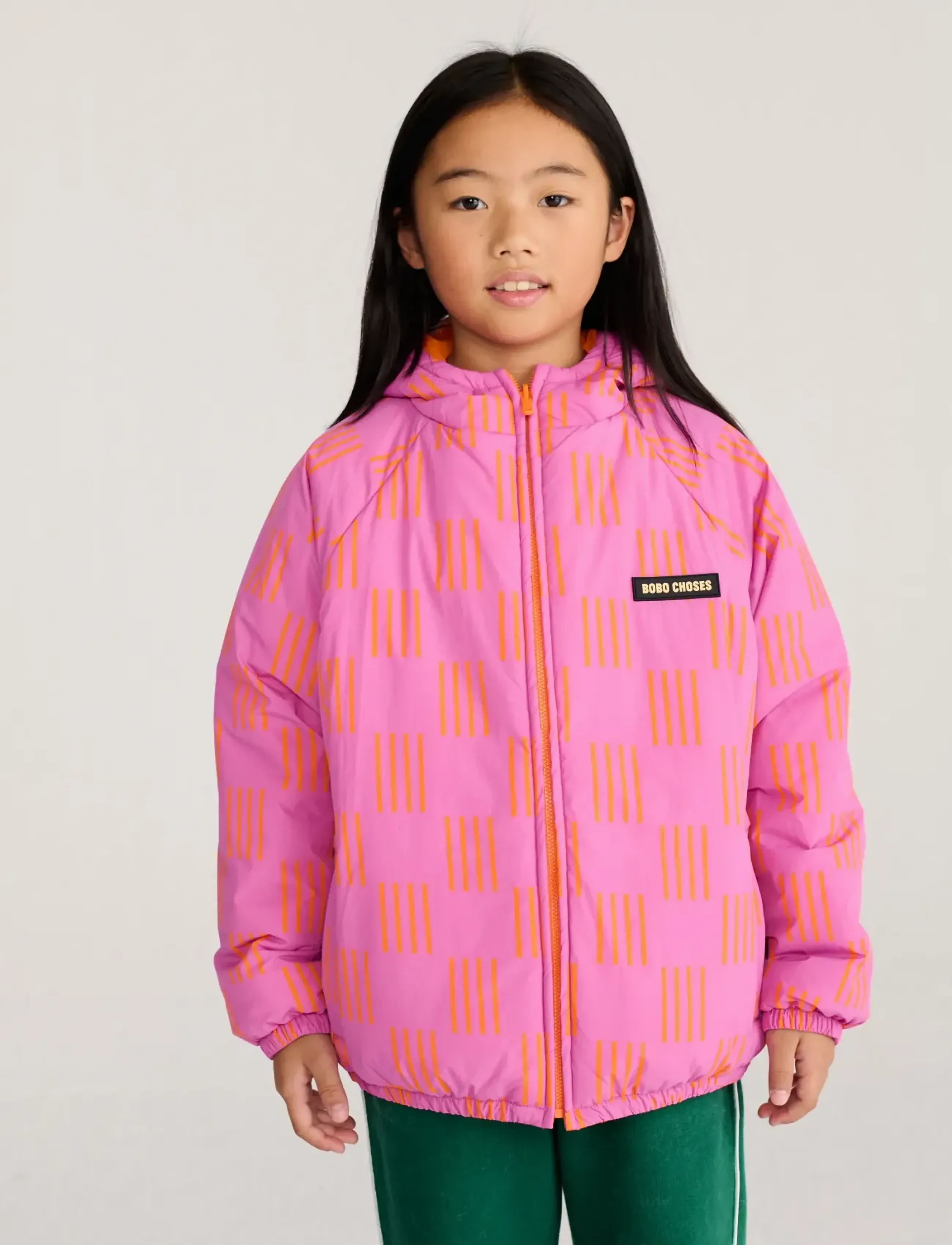 Bobo Choses - Almost Moiré all over reversible anorak - anorakid - pink - 3