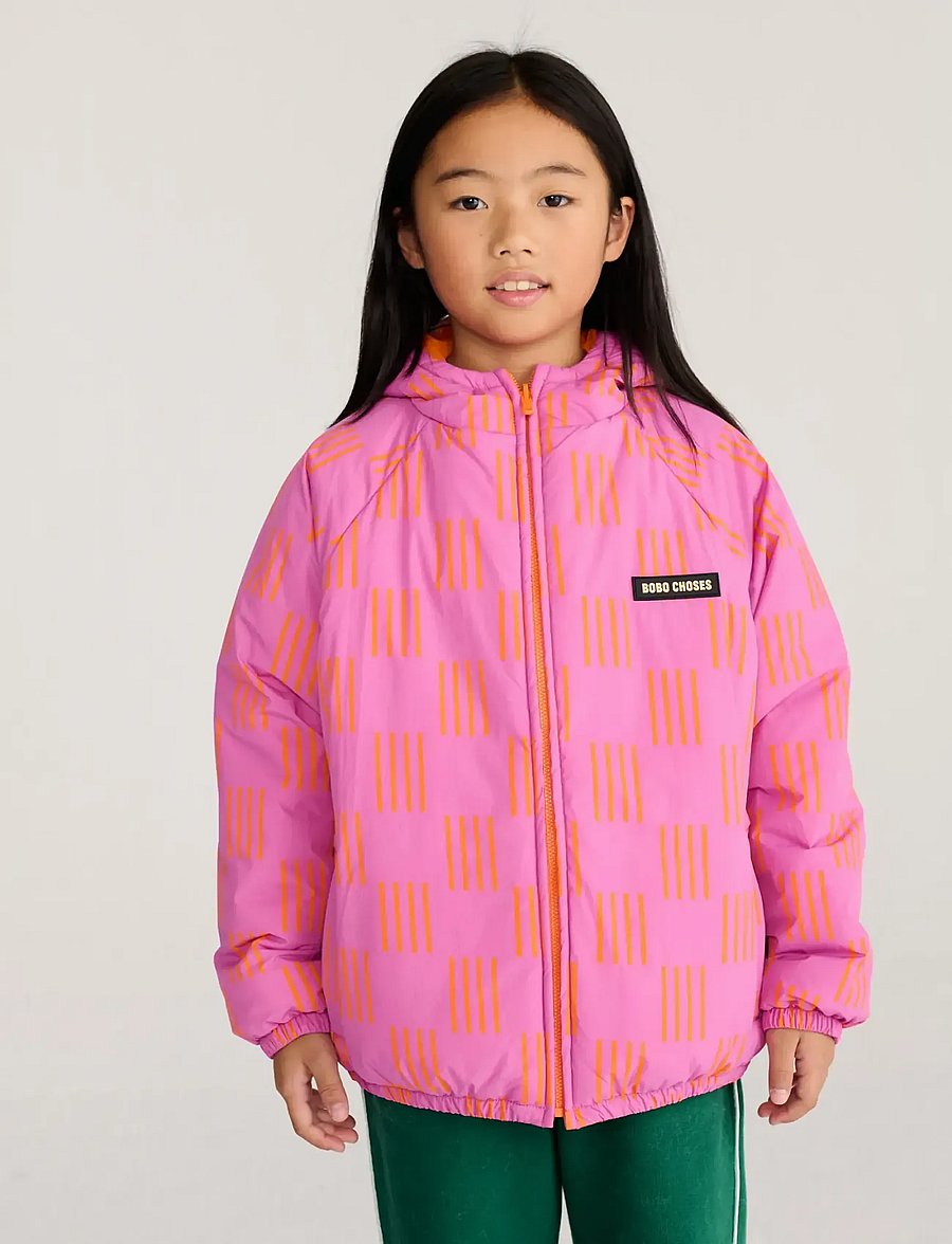 Bobo Choses - Almost Moiré all over reversible anorak - anorakid - pink - 3