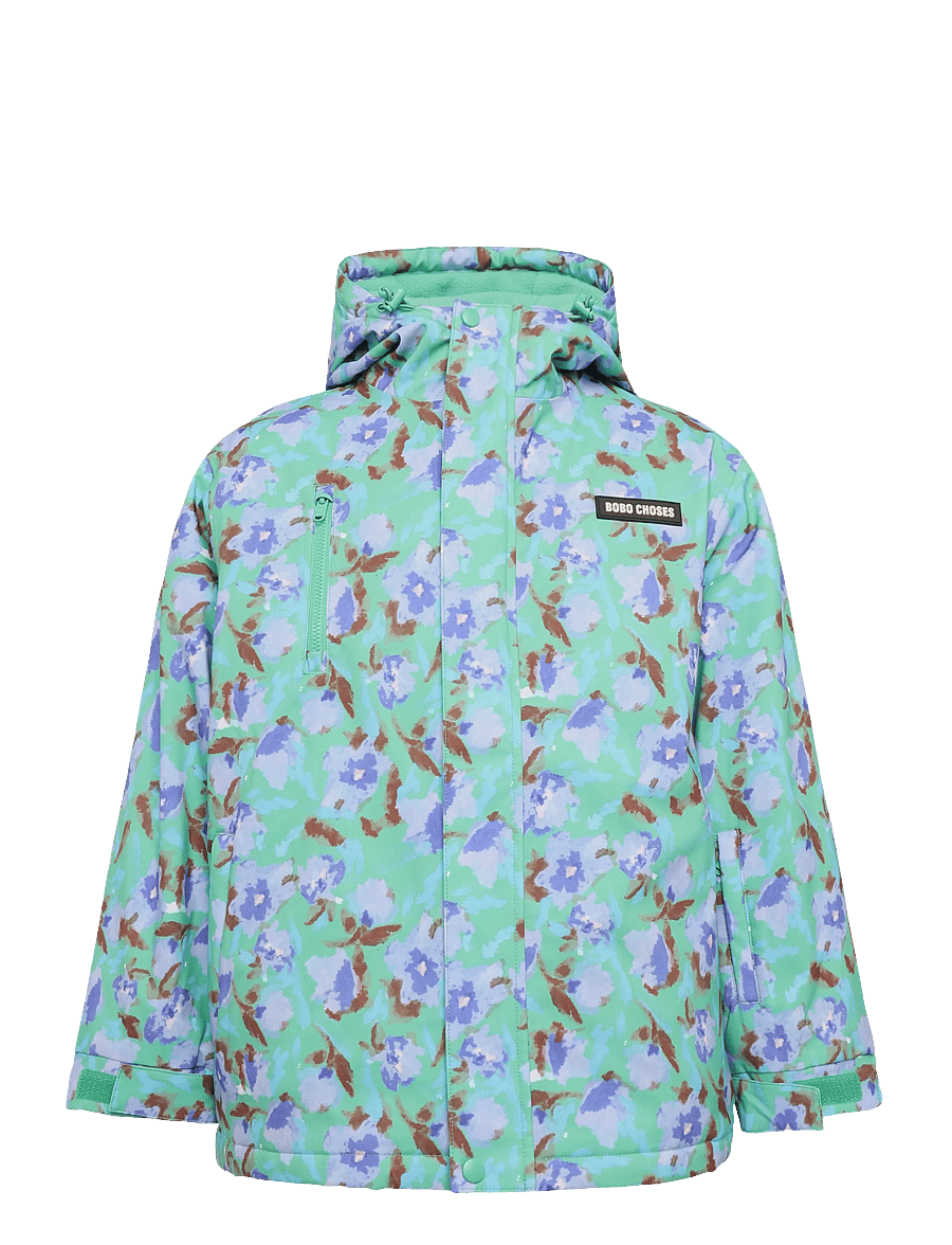 Bobo Choses - Watercolor all over ski anorak - skidjackor - green - 0