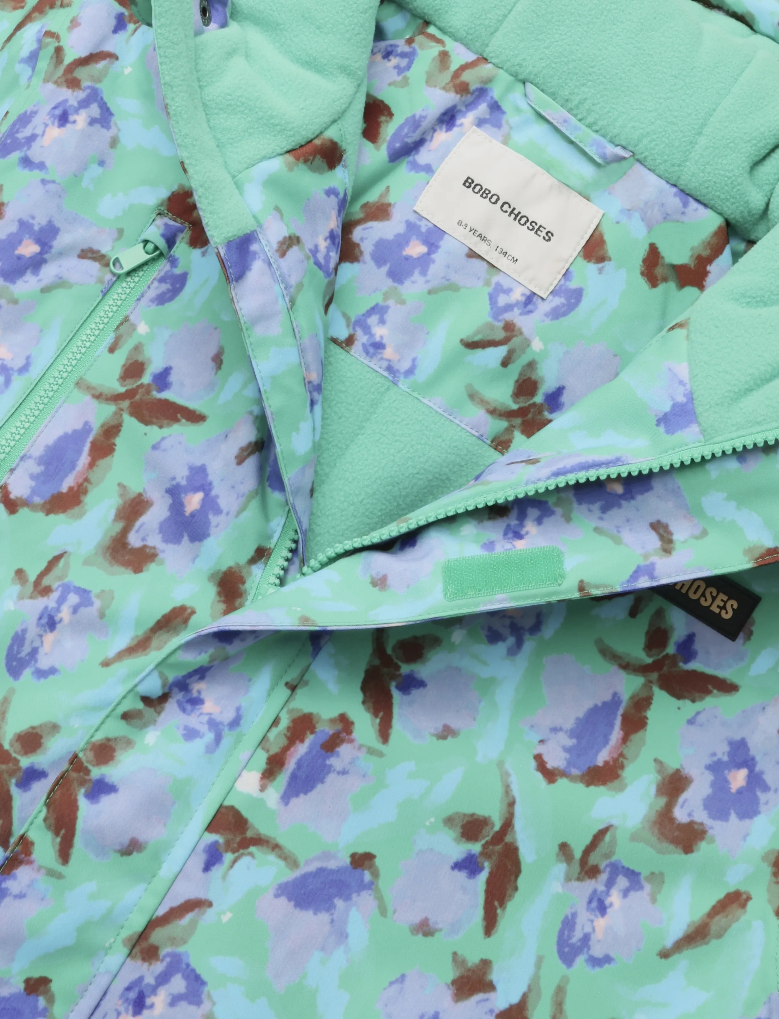 Bobo Choses - Watercolor all over ski anorak - skidjackor - green - 2