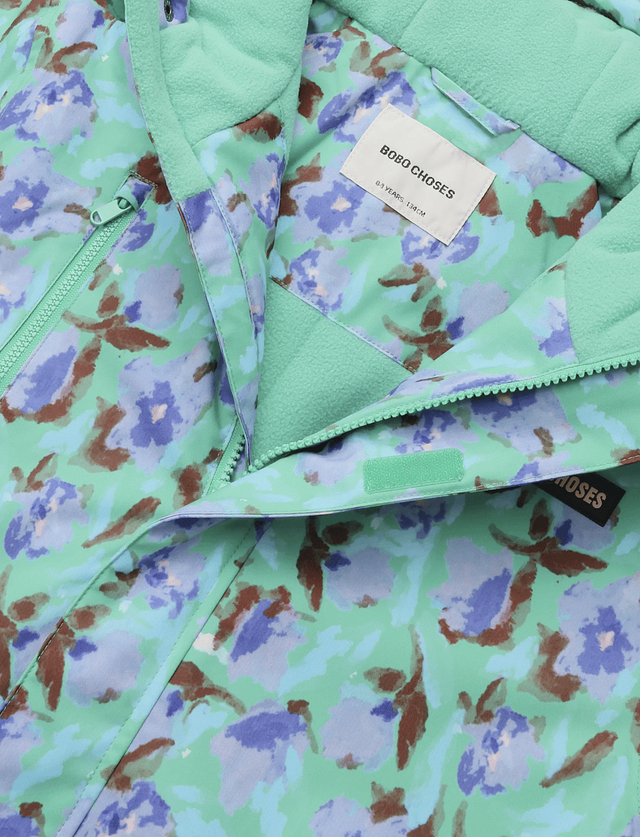Bobo Choses - Watercolor all over ski anorak - skidjackor - green - 2