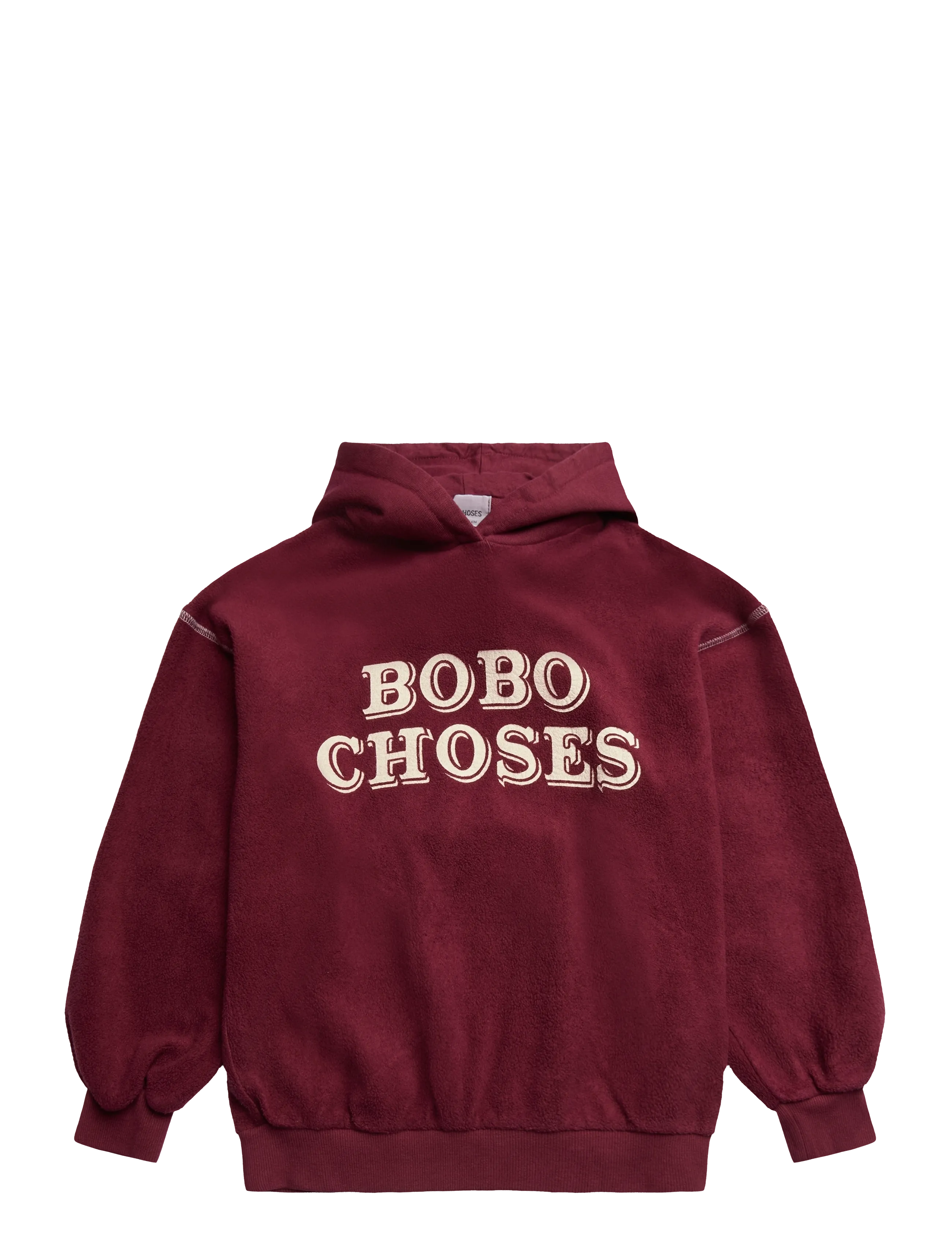Bobo Choses Bobo Choses Embossed hoodie sweat - Uus - BURGUNDY / burgundy