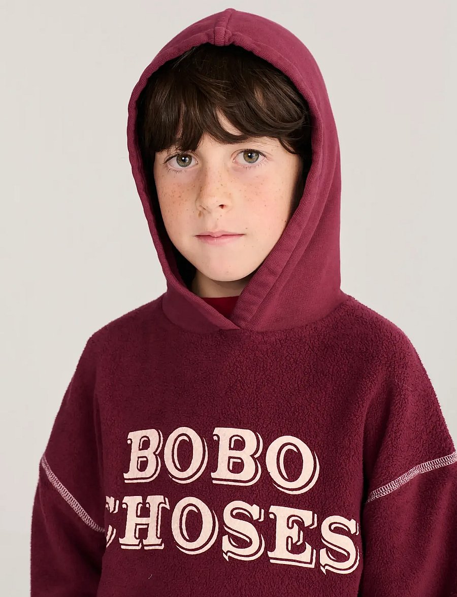 Bobo Choses - Bobo Choses Embossed hoodie sweat - hættetrøjer - burgundy - 0