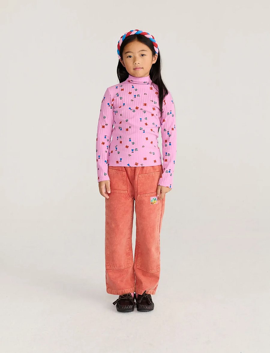 Bobo Choses - Blossom all over turtleneck T-shirt - langärmelig - pink - 0
