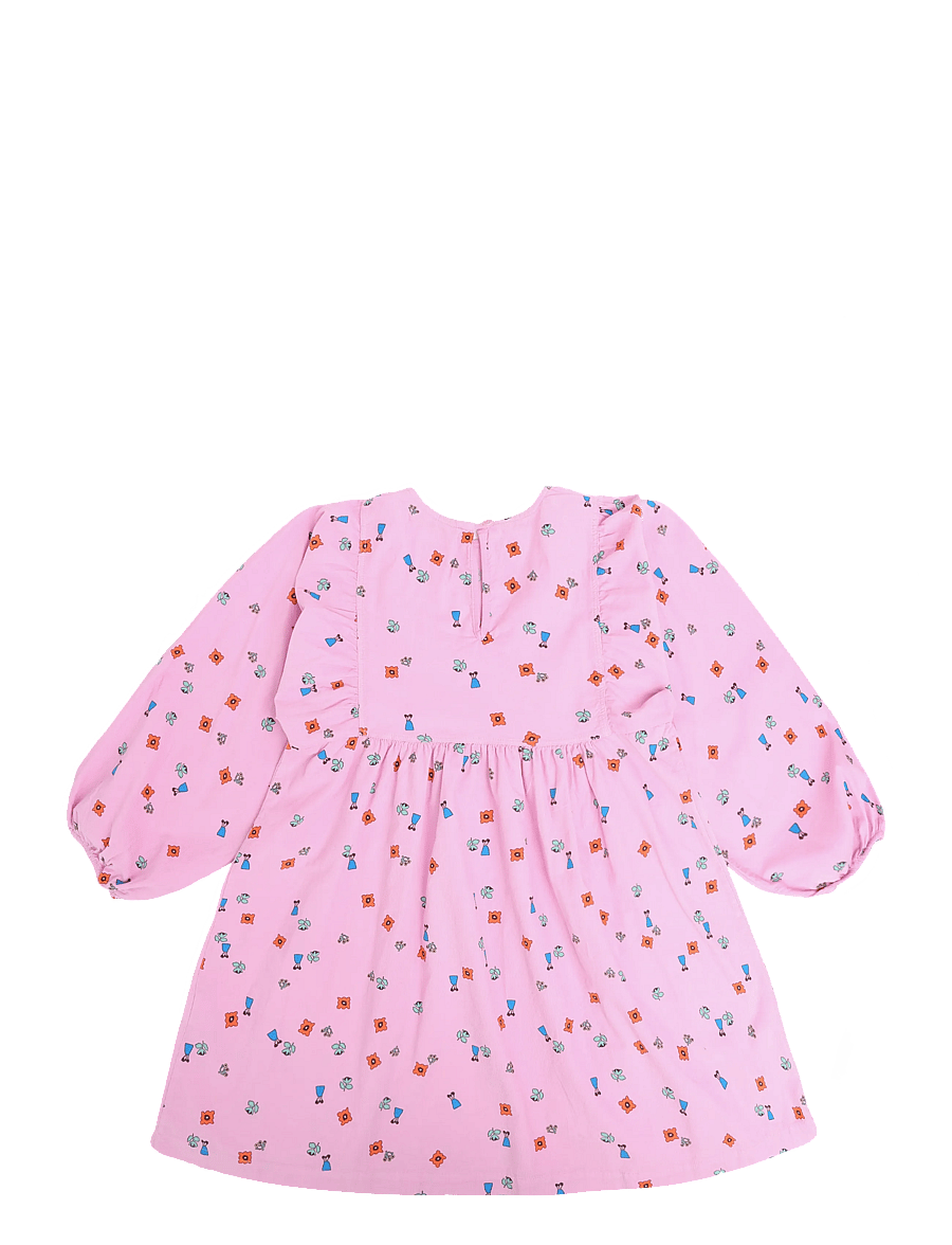 Bobo Choses - Blossom all over woven dress - langärmelige freizeitkleider - pink - 1