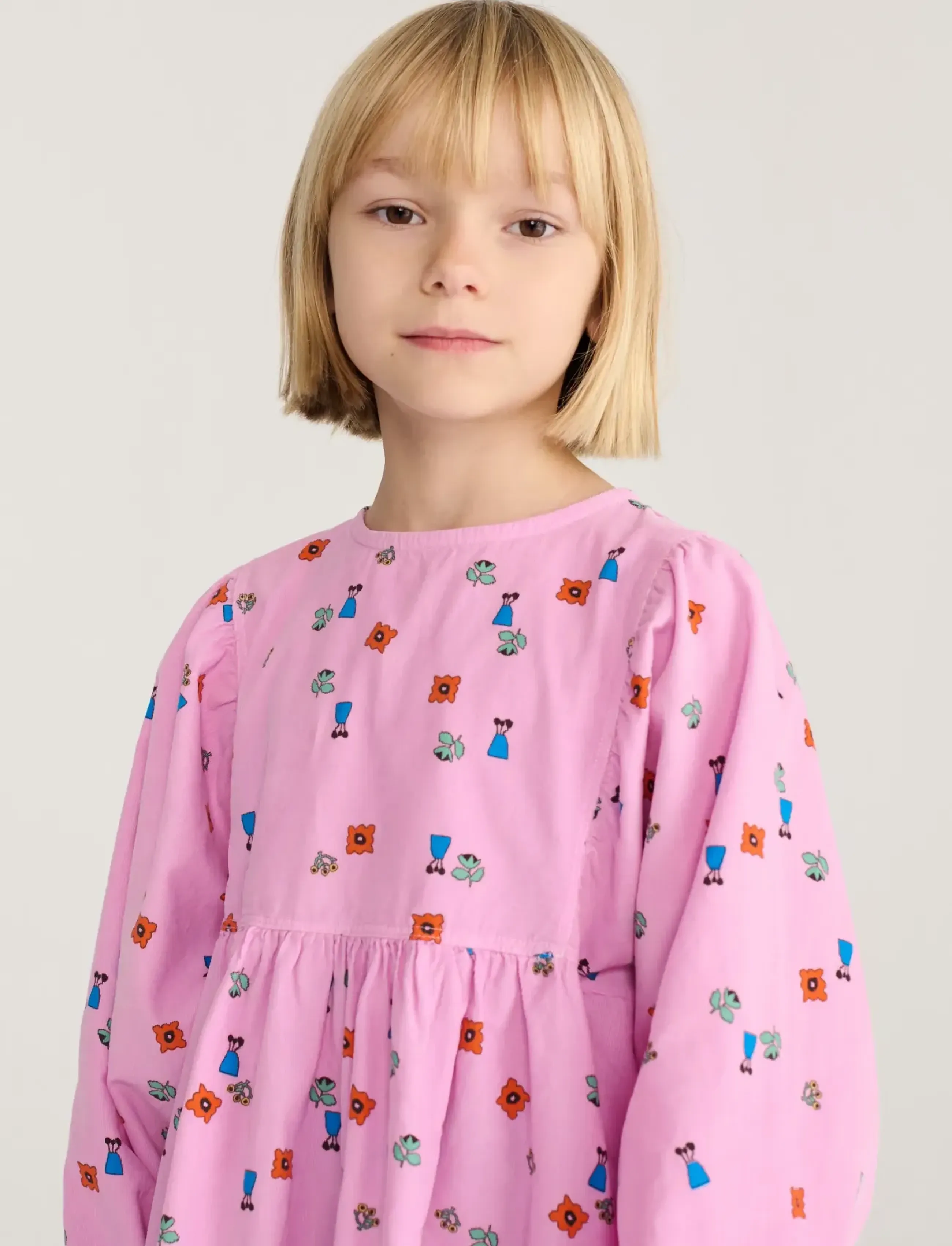 Bobo Choses Blossom all over woven dress - Langærmede hverdagskjoler - PINK / pink/rose