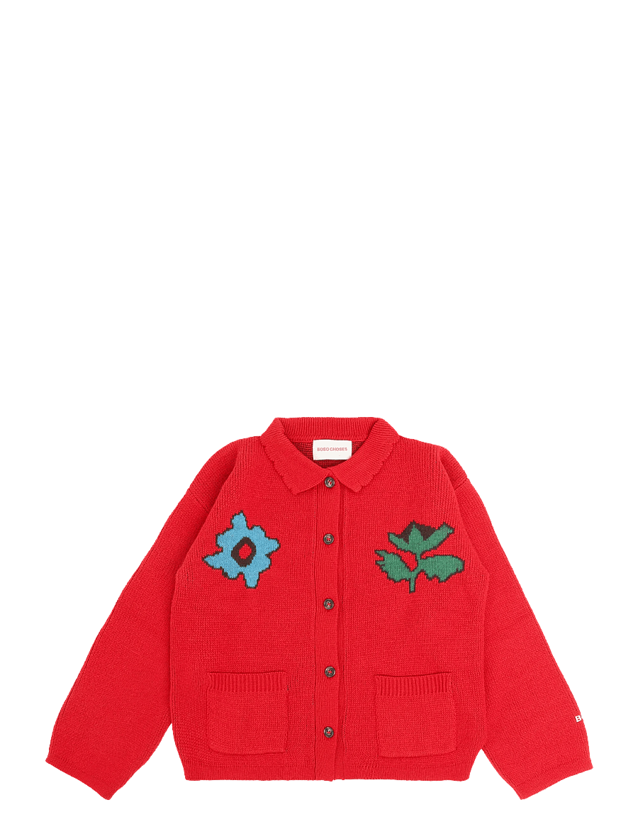 Bobo Choses - Blossom cardigan BC Bobo Choses - cardigans - red - 0