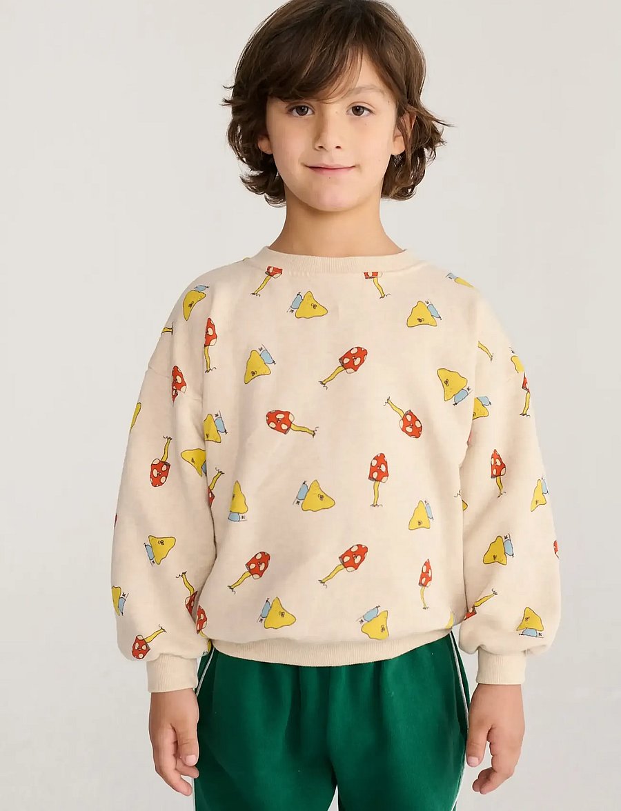 Bobo Choses - Mush Monster Duo all over sweatshirt - sweatshirts - white - 0