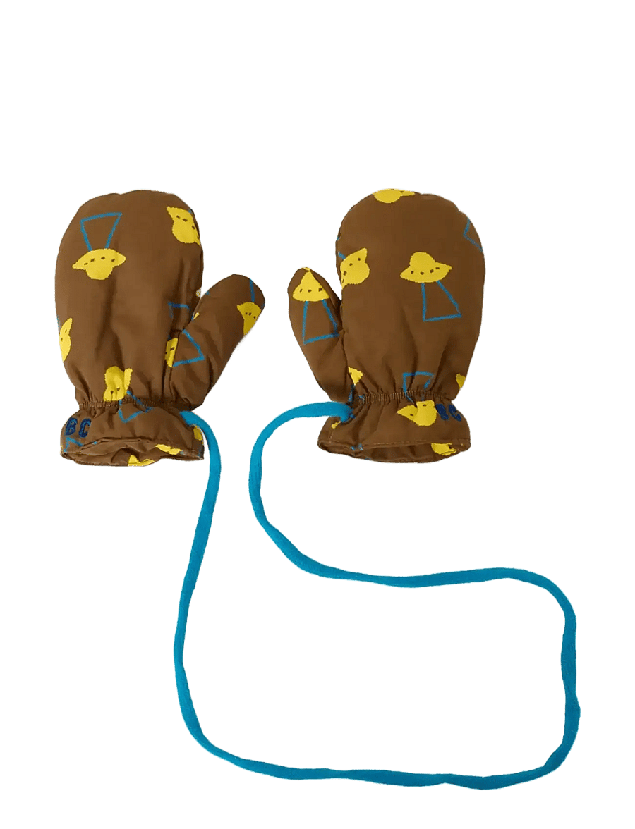Bobo Choses - Pixel Abduction all over mittens - handschuhe - brown - 0