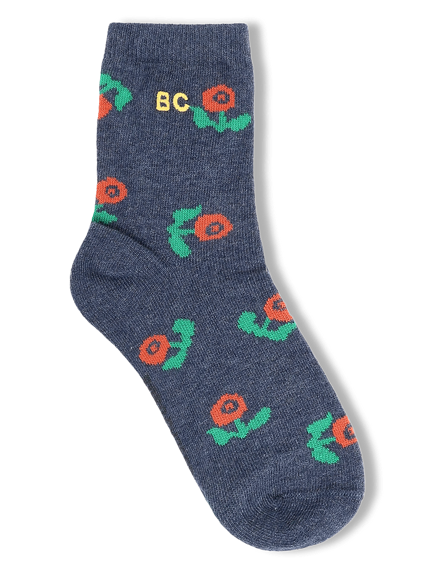 Bobo Choses - Stamp Bloom all over short socks - sokid - purple - 1