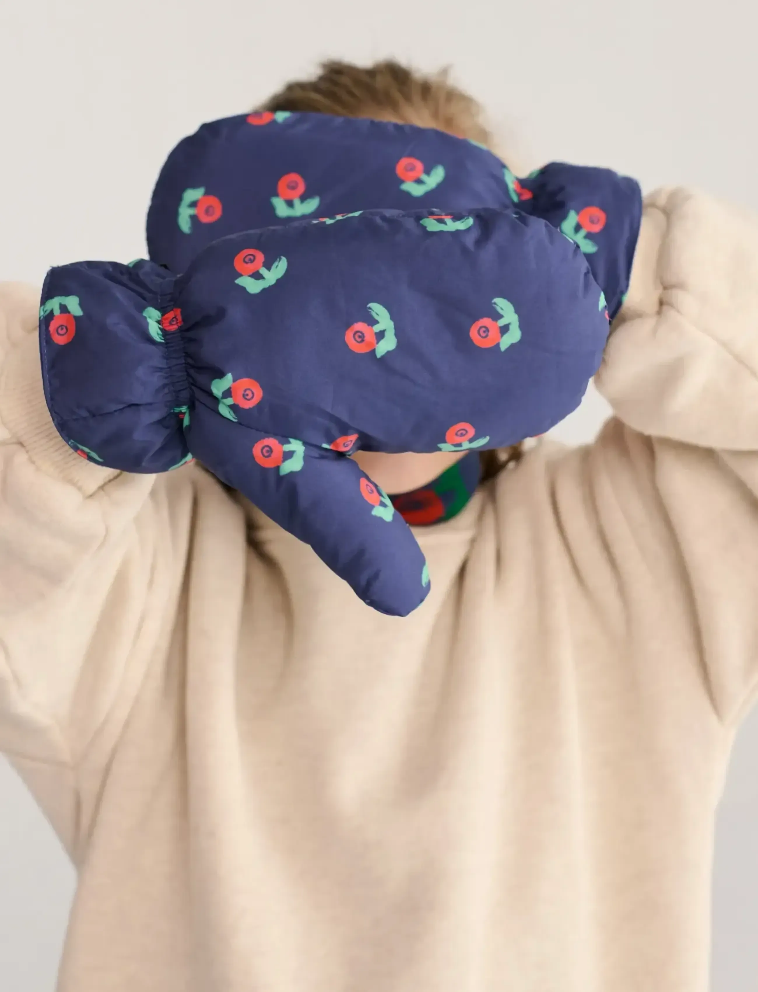 Bobo Choses - Stamp Bloom all over mittens - gloves - navy - 0