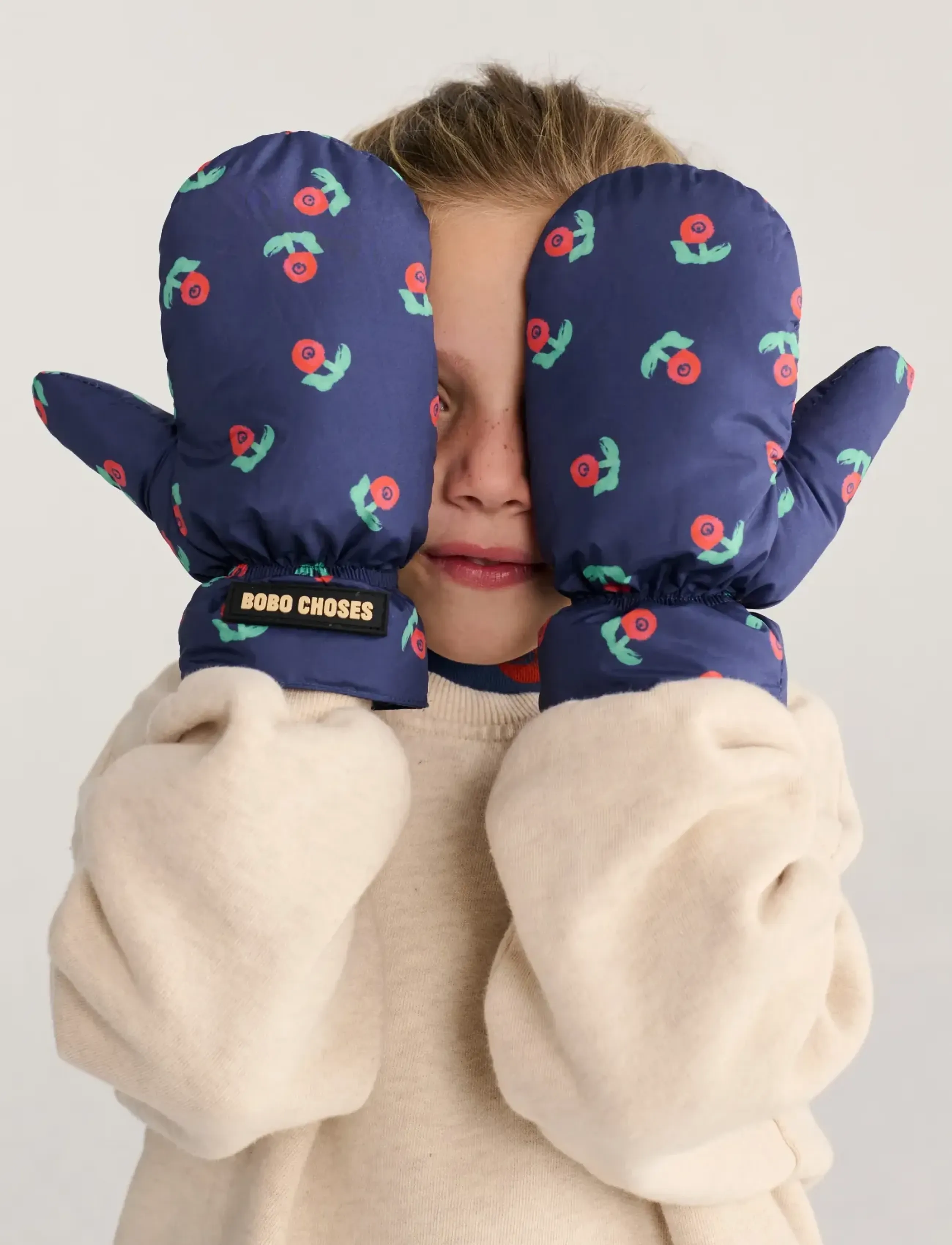 Bobo Choses - Stamp Bloom all over mittens - gloves - navy - 3