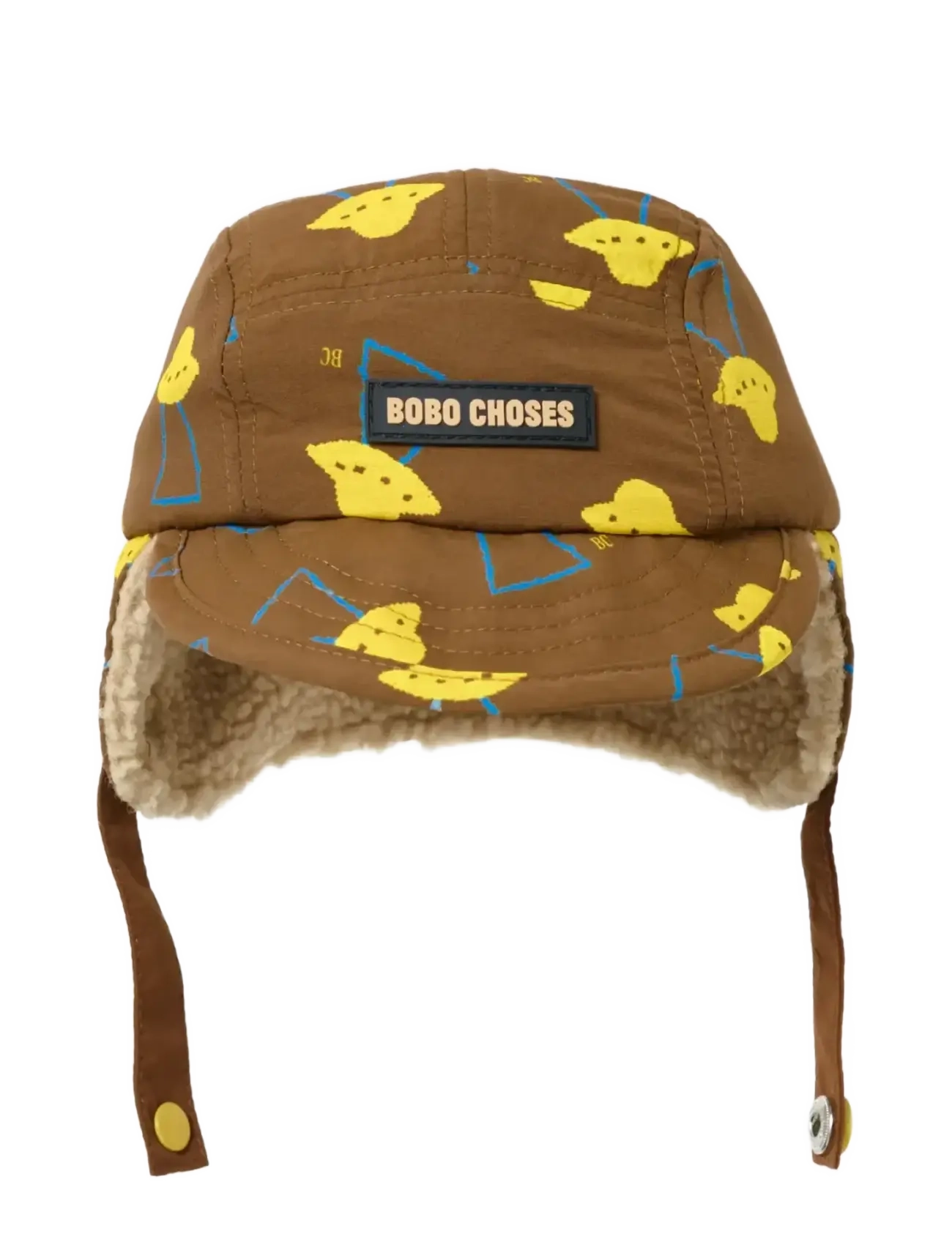 Bobo Choses Pixel Abduction All Over Winter Cap, Kinder, Winter Trapper Mütze, Braun, Gr.HEAD54