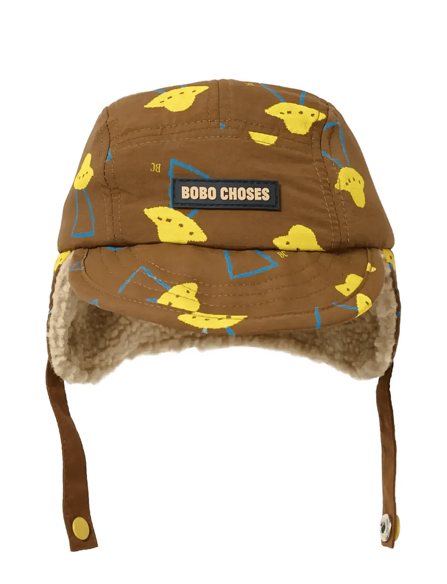 Bobo Choses - Pixel Abduction all over winter cap - talvemütsid - brown - 0