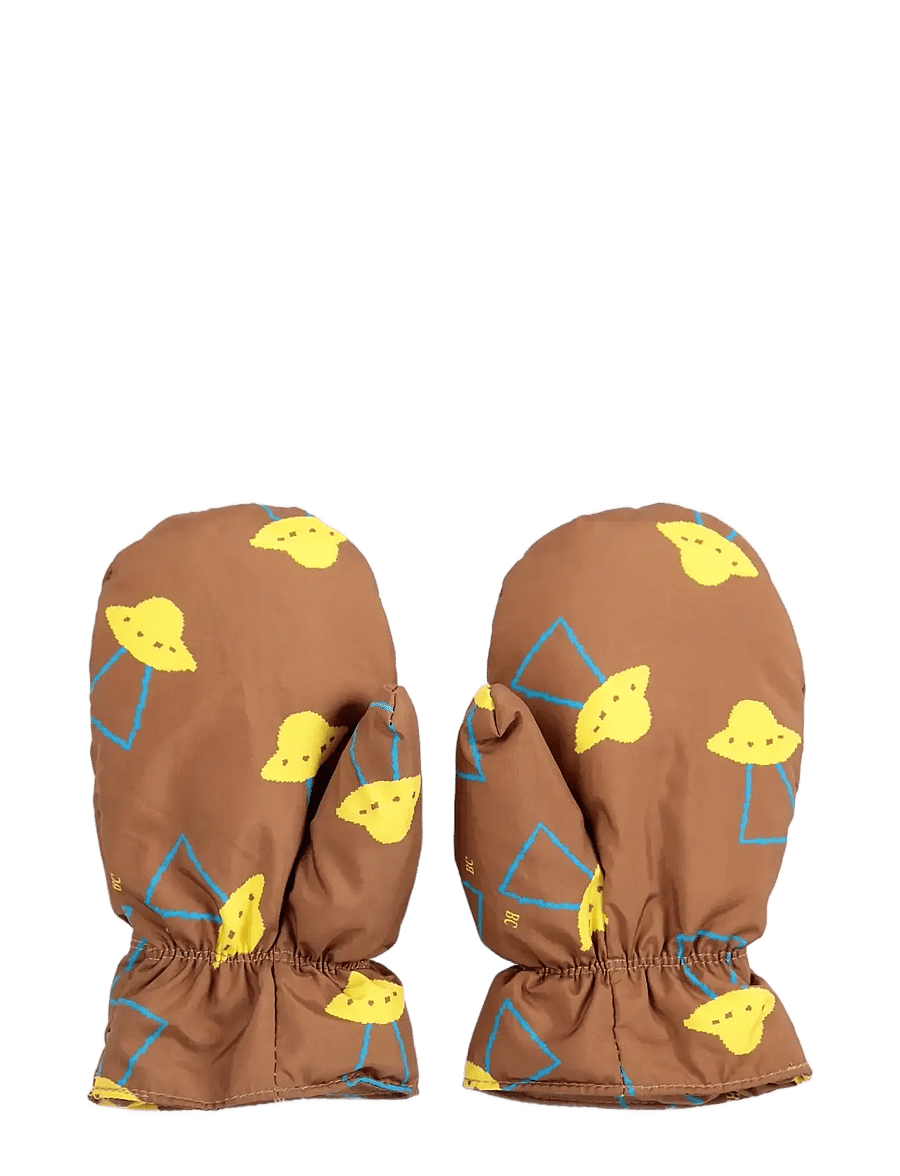 Bobo Choses - Pixel Abduction all over mittens - handschuhe - brown - 1