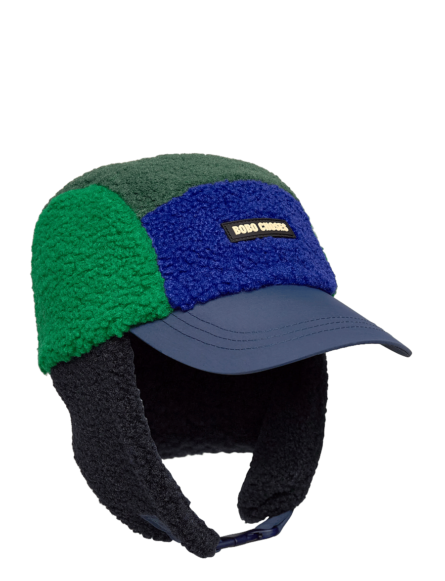 Bobo Choses - Bobo Choses color block sheepskin chapka - vinterhuer - navy - 0