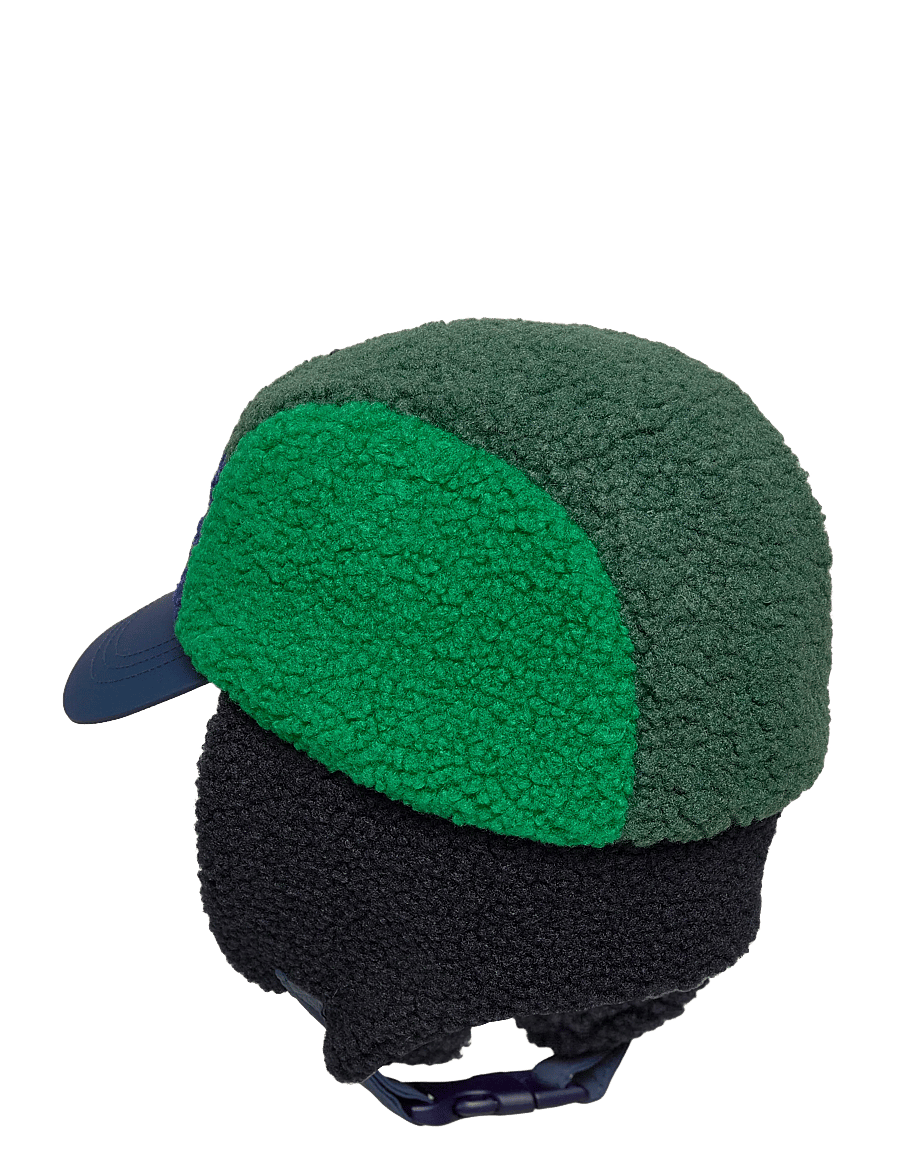 Bobo Choses - Bobo Choses color block sheepskin chapka - vinterhuer - navy - 1