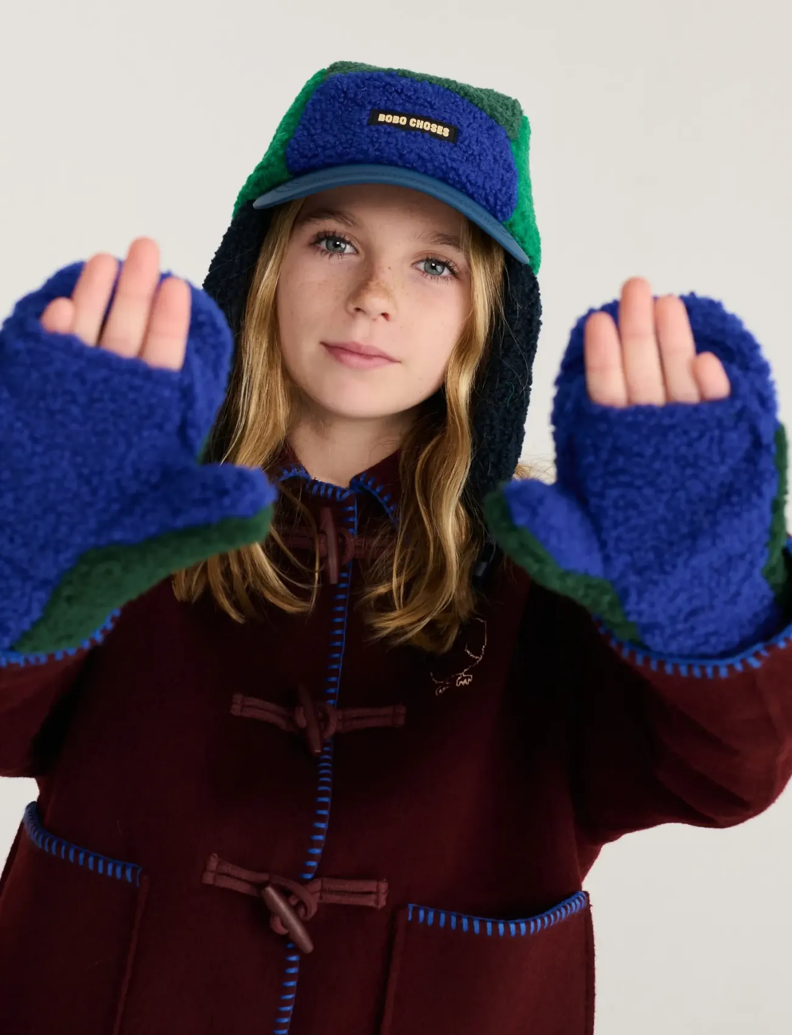 Bobo Choses Color Block sheepskin mittens Bobo Choses - Bobo Choses - GREEN / green