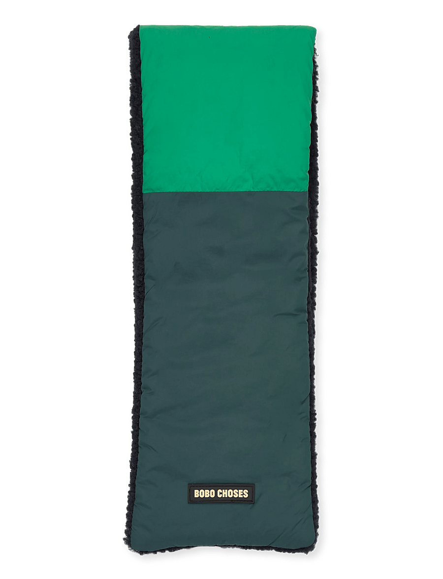 Bobo Choses - Color Block sheepskin neck warmer - halsedisse - green - 1
