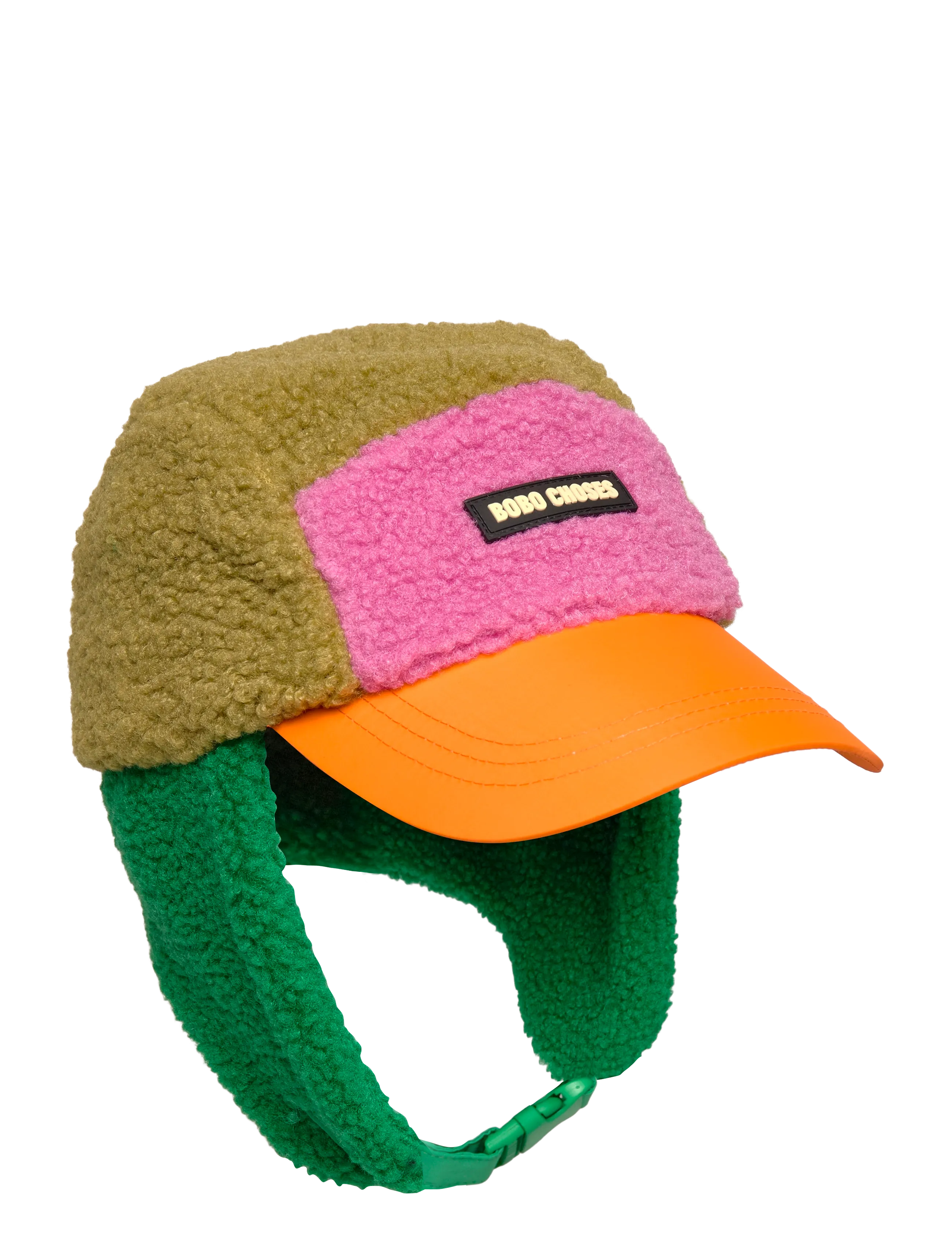 Bobo Choses Bobo Choses color block sheepskin chapka - Accessories - GREEN / green