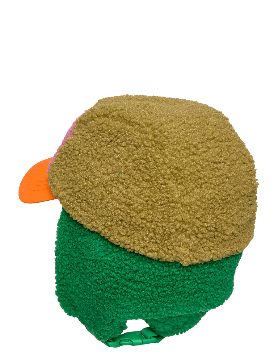 Bobo Choses - Bobo Choses color block sheepskin chapka - vinterhuer - green - 1