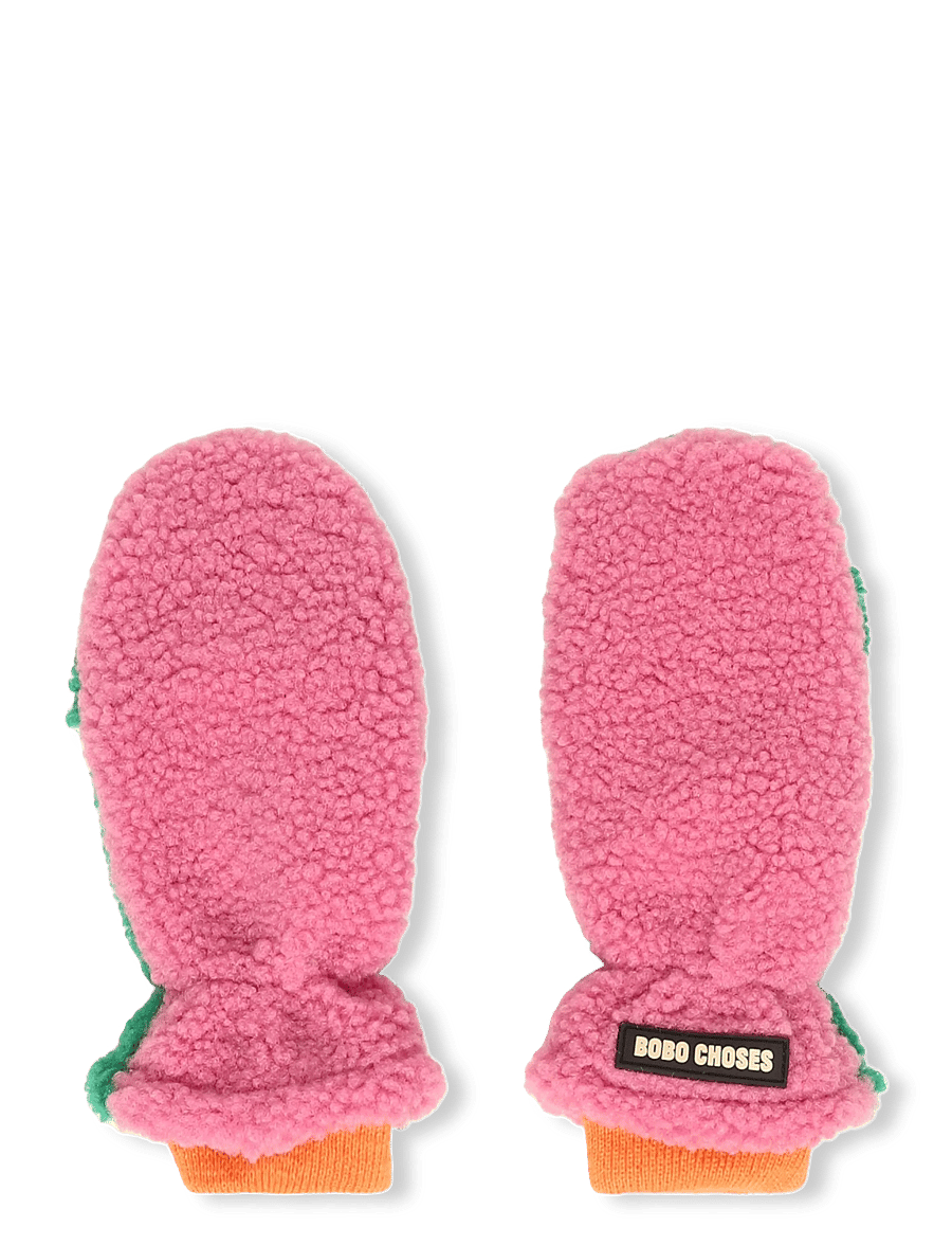 Bobo Choses - Color Block sheepskin mittens Bobo Choses - kindad - pink - 0
