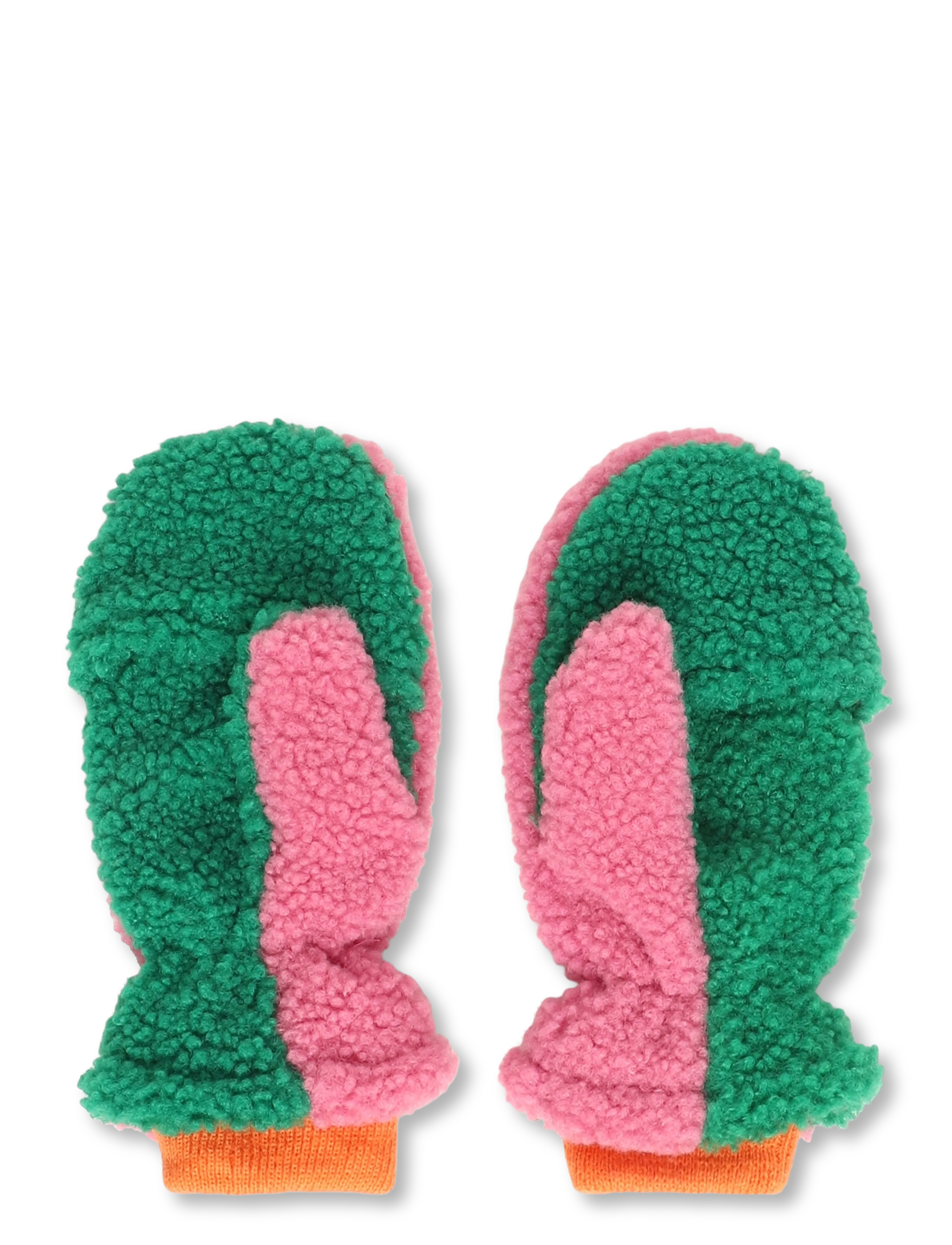 Bobo Choses - Color Block sheepskin mittens Bobo Choses - pink - 1