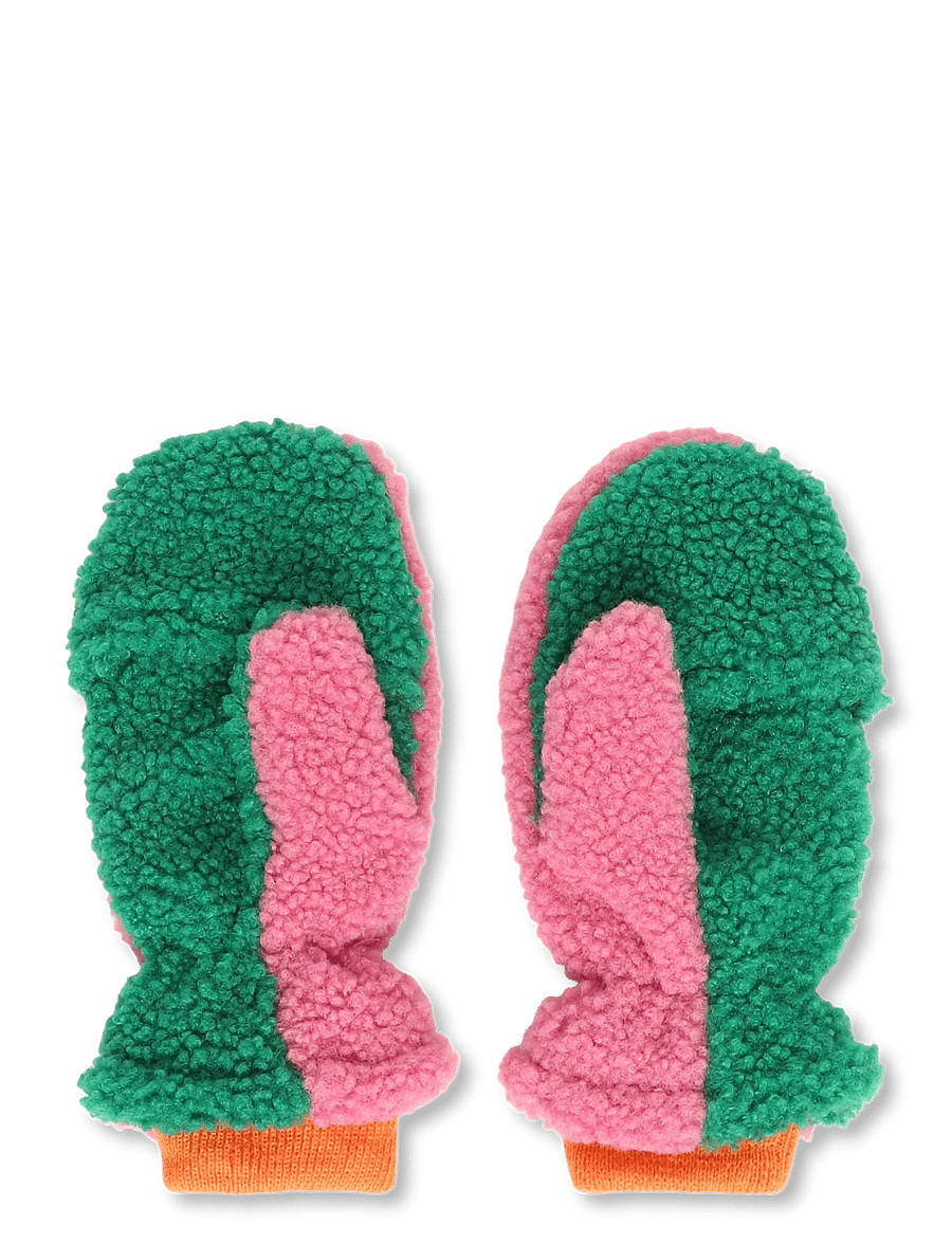 Bobo Choses - Color Block sheepskin mittens Bobo Choses - kindad - pink - 1