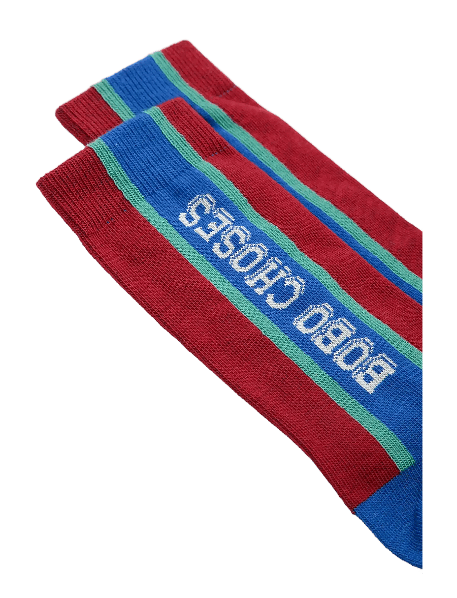 Bobo Choses - Bobo Choses embossed extralong socks - sokid - burgundy - 1