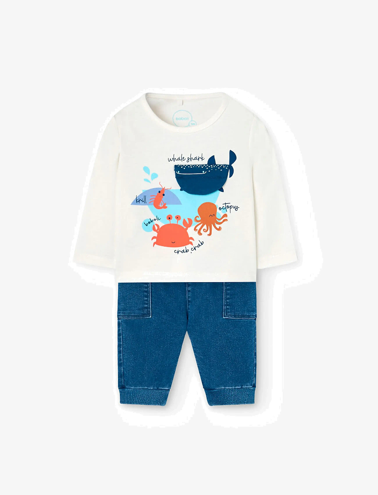 Boboli - Set knit - sæt med langærmet t-shirt - white - 0