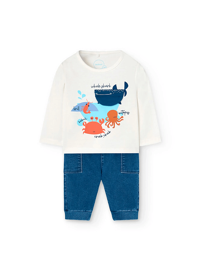 Boboli - Set knit - set med långärmad t-shirt - white - 0