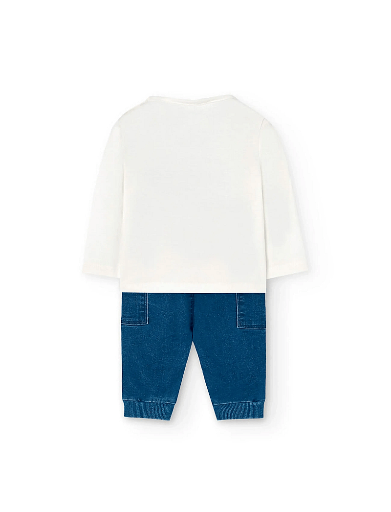 Boboli - Set knit - set med långärmad t-shirt - white - 1